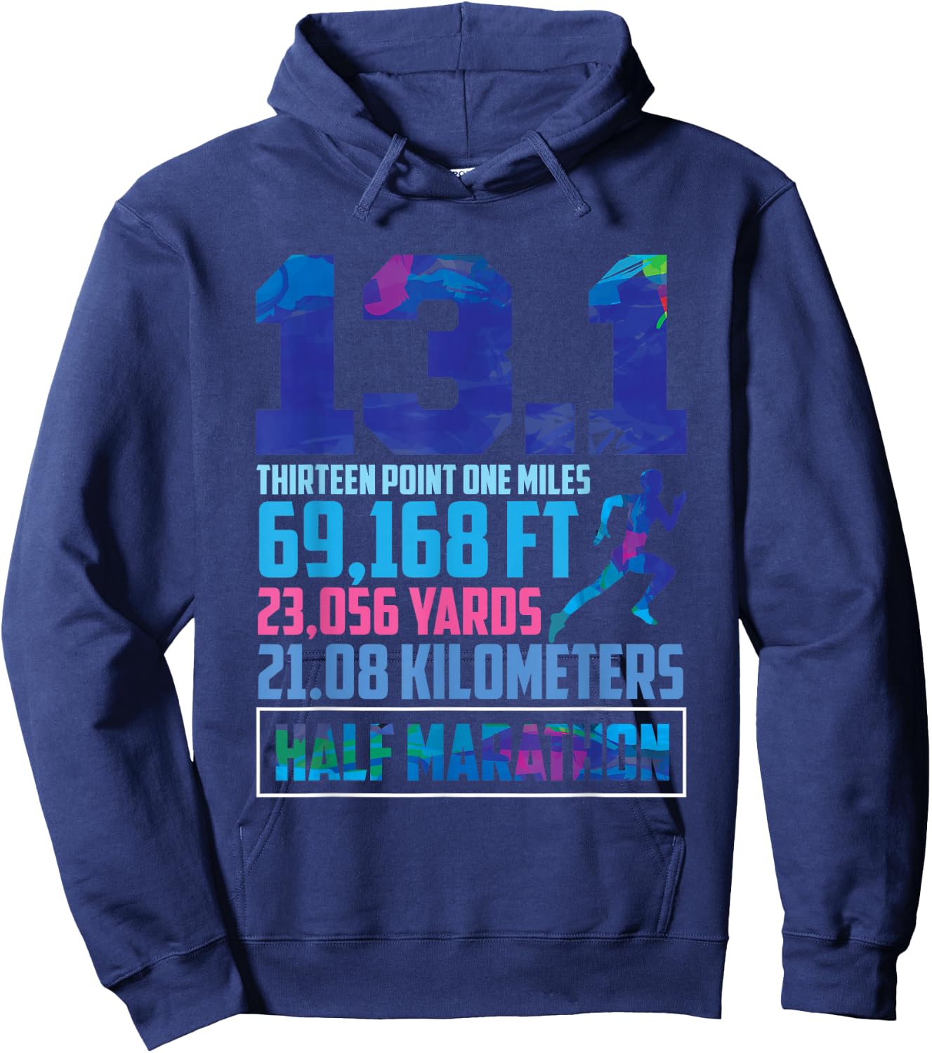 Half Marathon 13.1 Miles Running Runner Hoodie - Hoodie | Navy