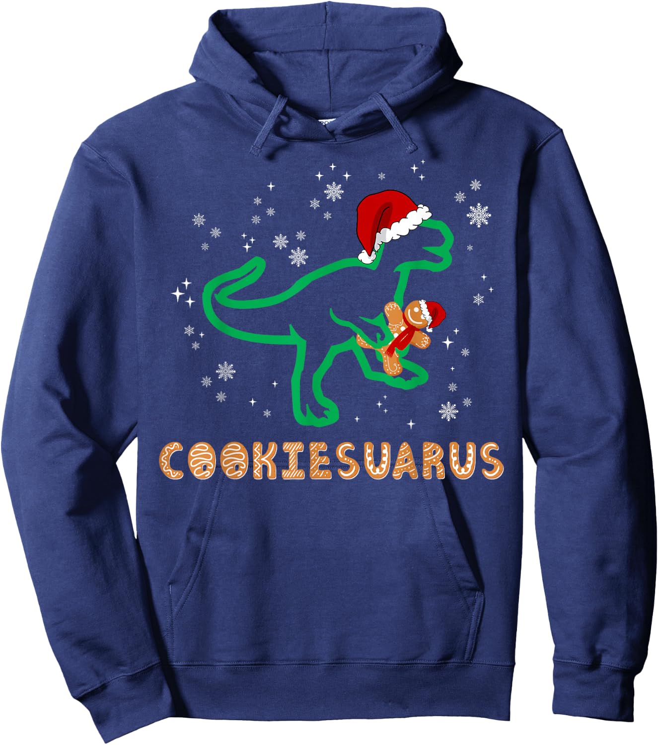 Cookiesaurus Christmas Dinosaur Rex Sugar Cookie Hoodie - Hoodie | Navy