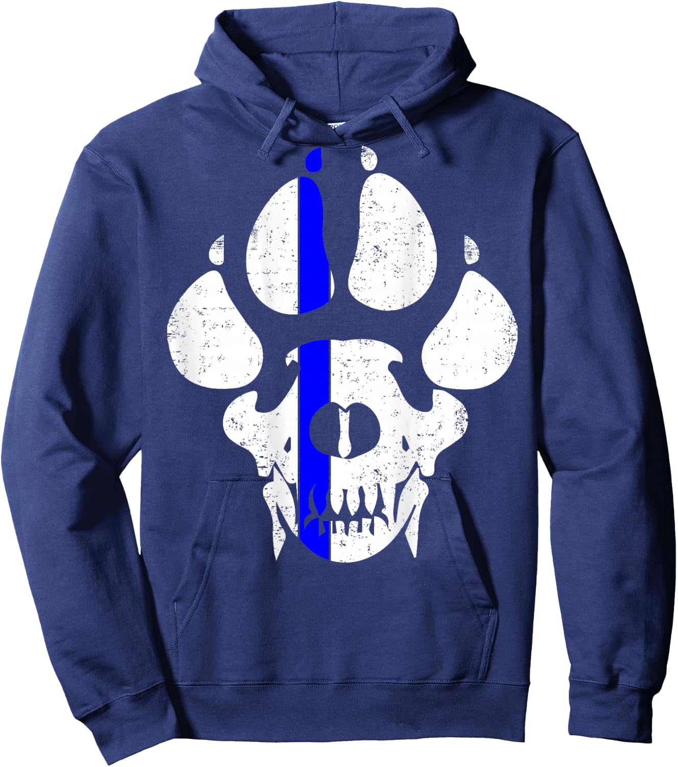 K9 Police Officer Police Dog Paw Skull Law Enforcement Hoodie - Hoodie | Navy