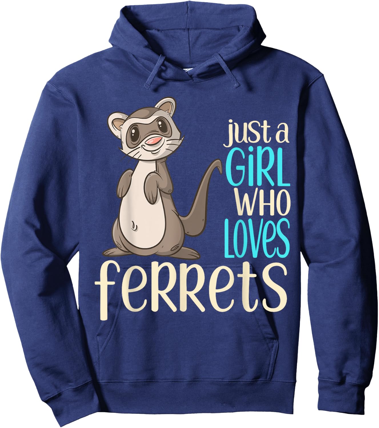 Just a Girl Who Loves Ferrets Gift T Shirt For Girls & Women Hoodie - Hoodie | Navy