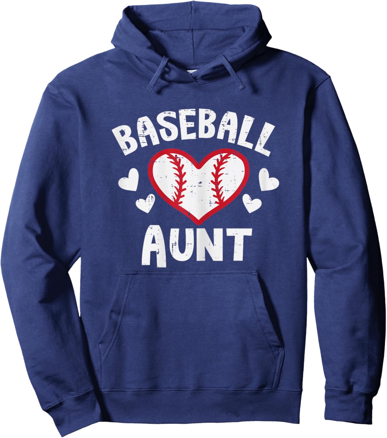Baseball Aunt Heart Family Matching Aunty Auntie Women Hoodie - Hoodie | Navy