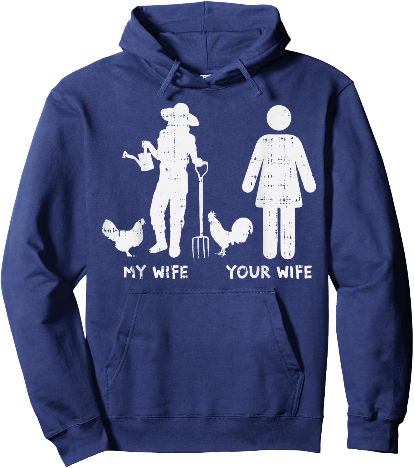 My Wife Your Wife Chicken Funny Farming Farmer Husband Gift Hoodie - Hoodie | Navy