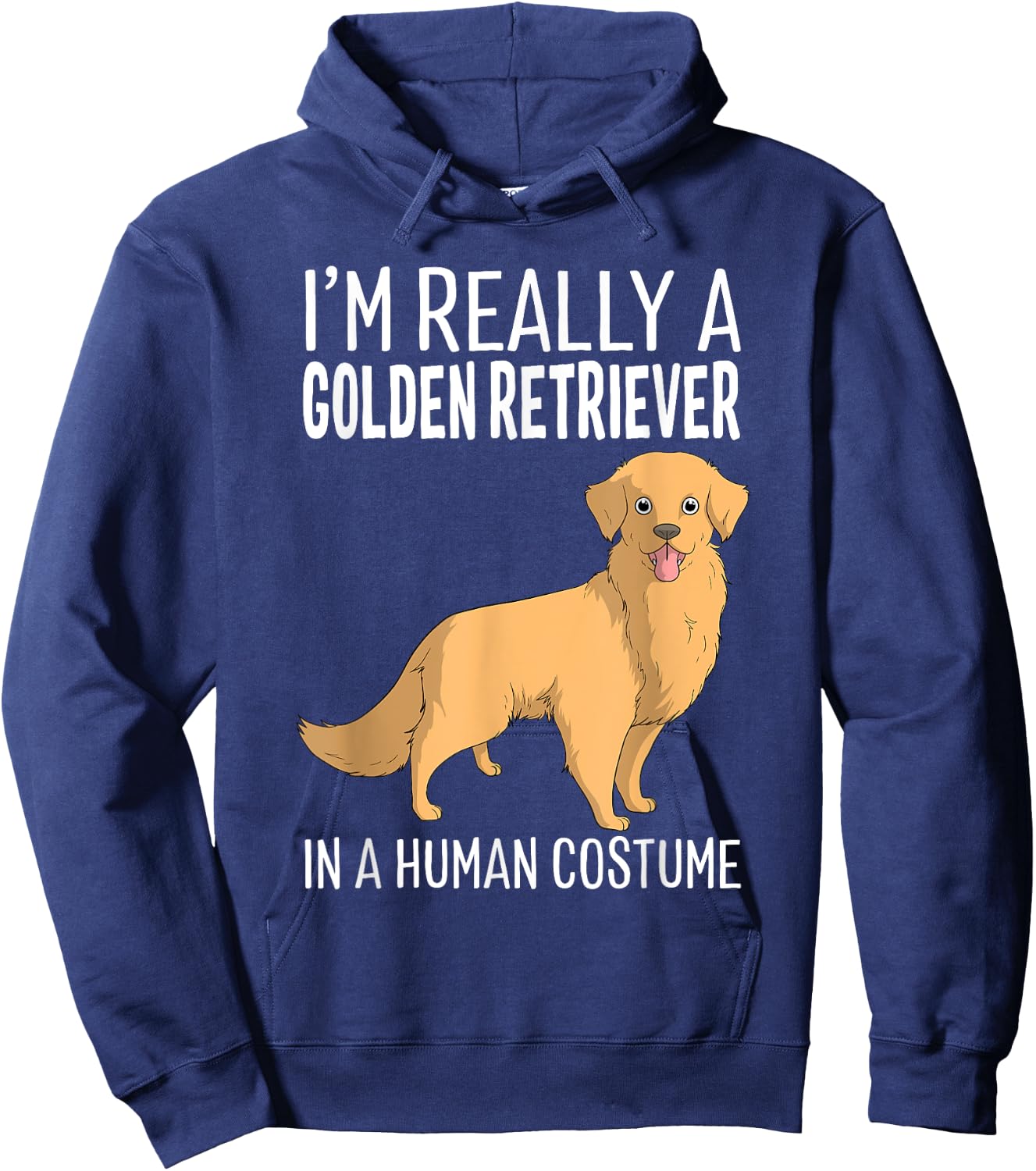 My Human Costume Im A Golden Retriever Dog Halloween Hoodie - Hoodie | Navy