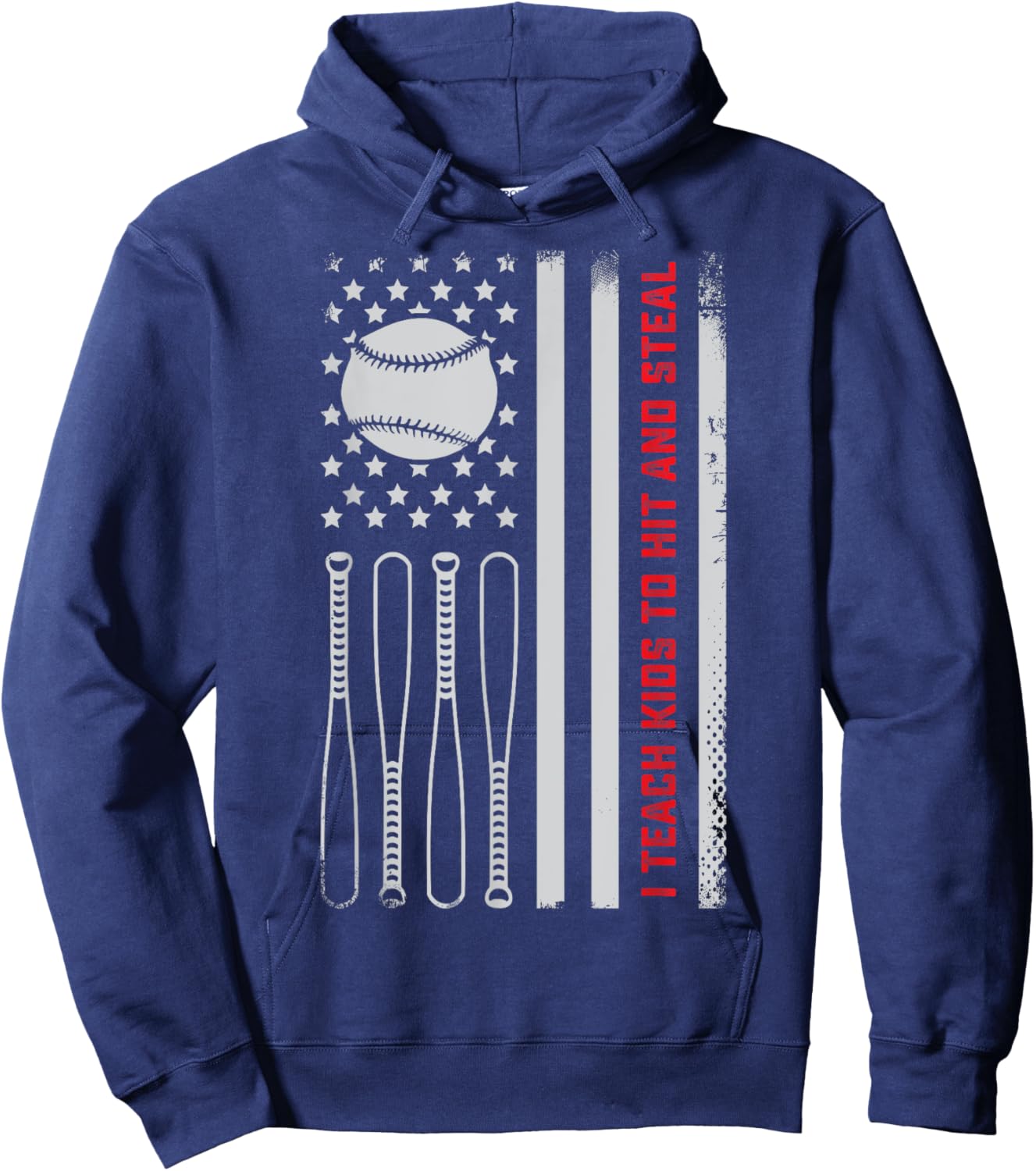 I Teach Kids to Hit and Steal - Baseball Coach Softball Dad Hoodie - Hoodie | Navy