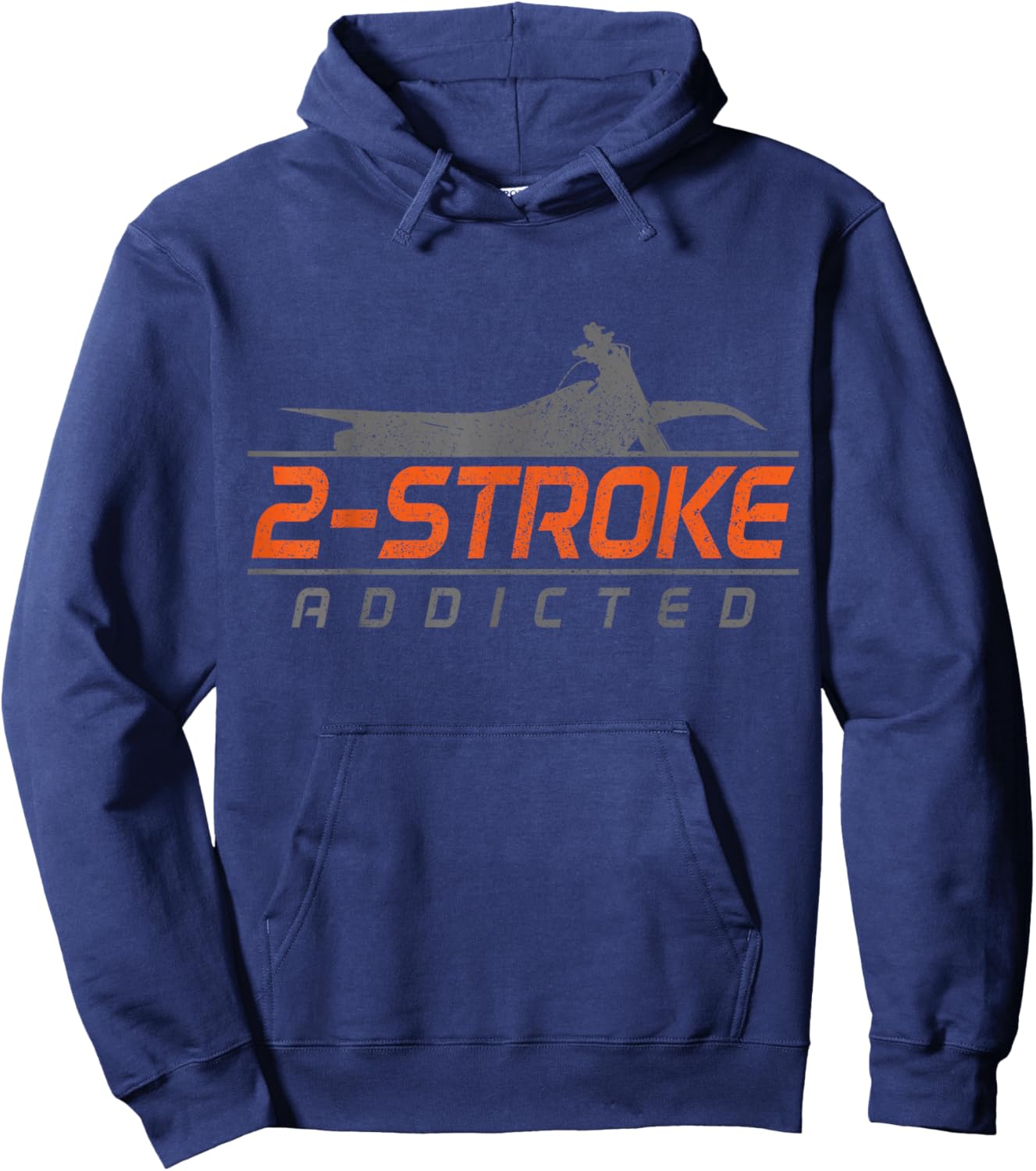 Motocross 2-Stroke Addict Vintage Biker Motorcycle Dirt Bike Hoodie - Hoodie | Navy