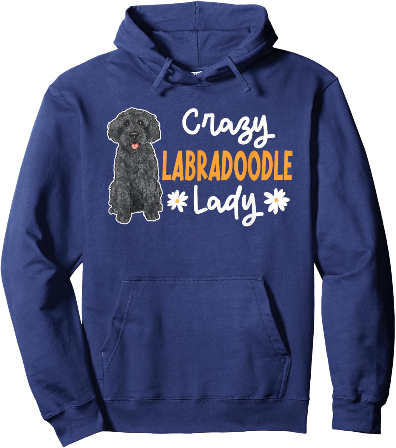 Black Labradoodle Dog Mom Crazy Labradoodle Lady Hoodie - Hoodie | Navy