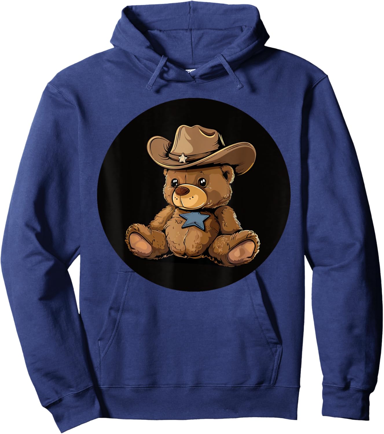Funny Cowboy Teddy Bear with Sheriff's Star Costume Hoodie - Hoodie | Navy