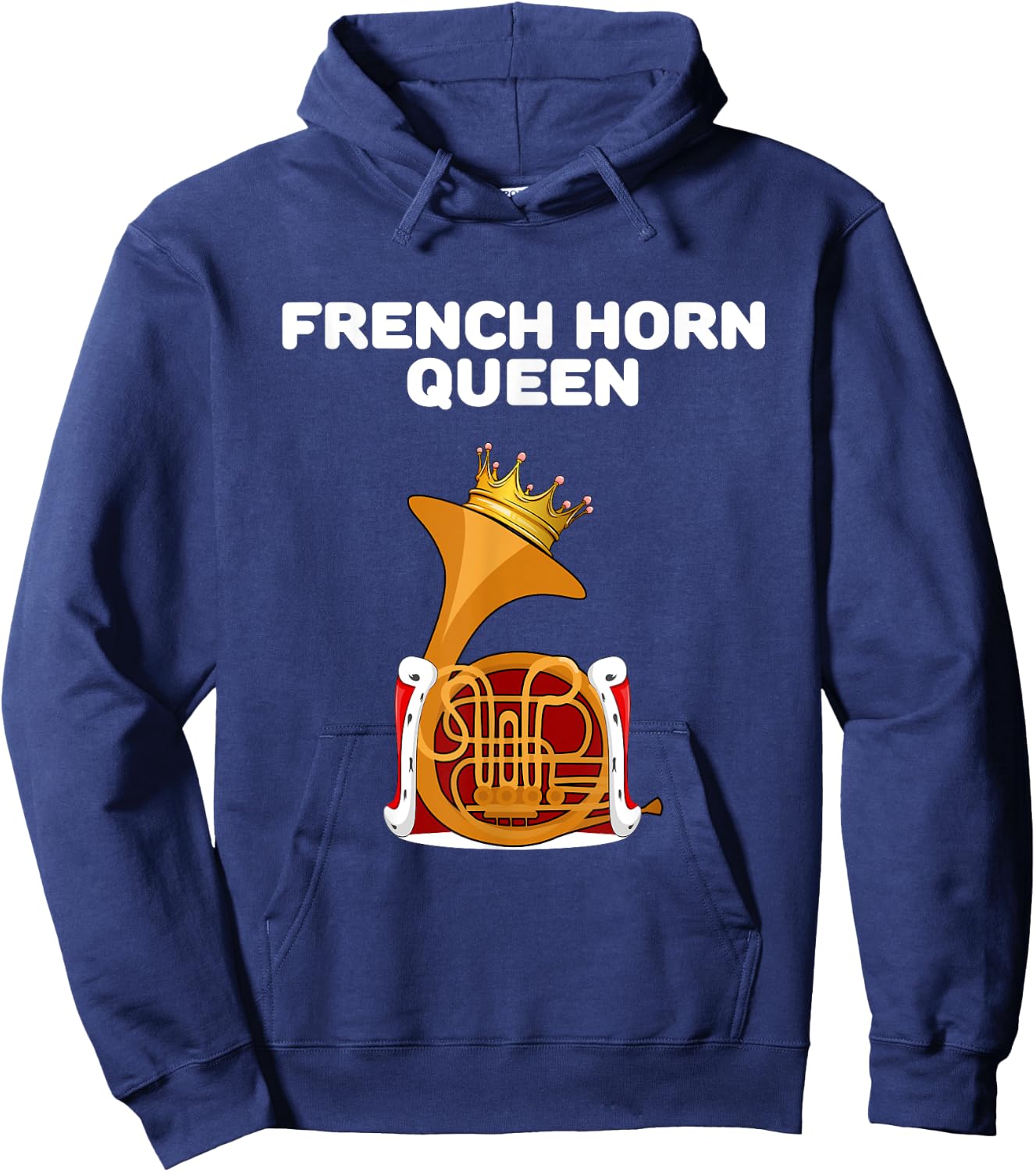 Girls French Horn Queen | French Horn Hoodie - Hoodie | Navy