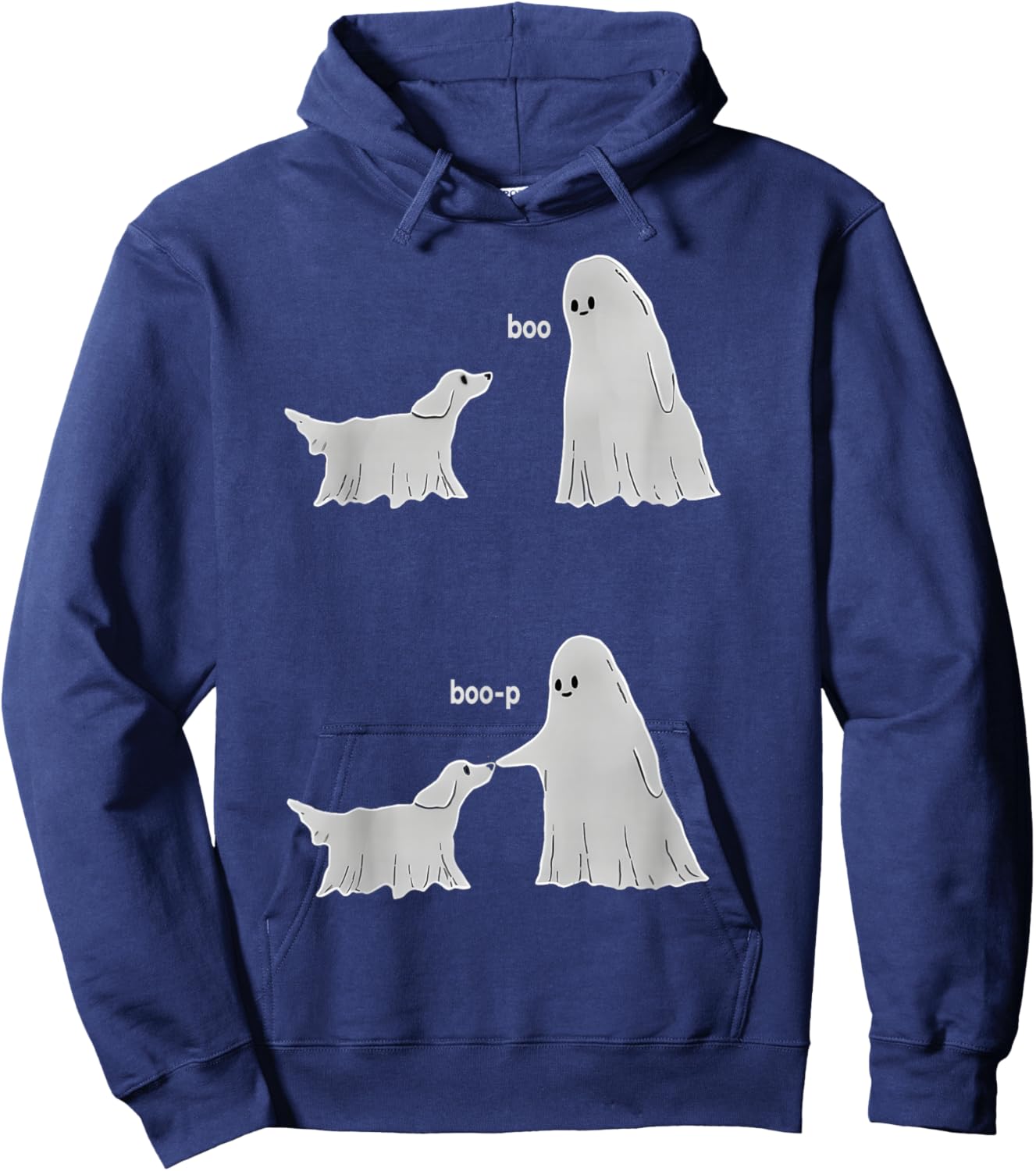 Boo Boop Ghost Pet Dog Halloween Cute Ghost Dog Lover Funny Hoodie - Hoodie | Navy