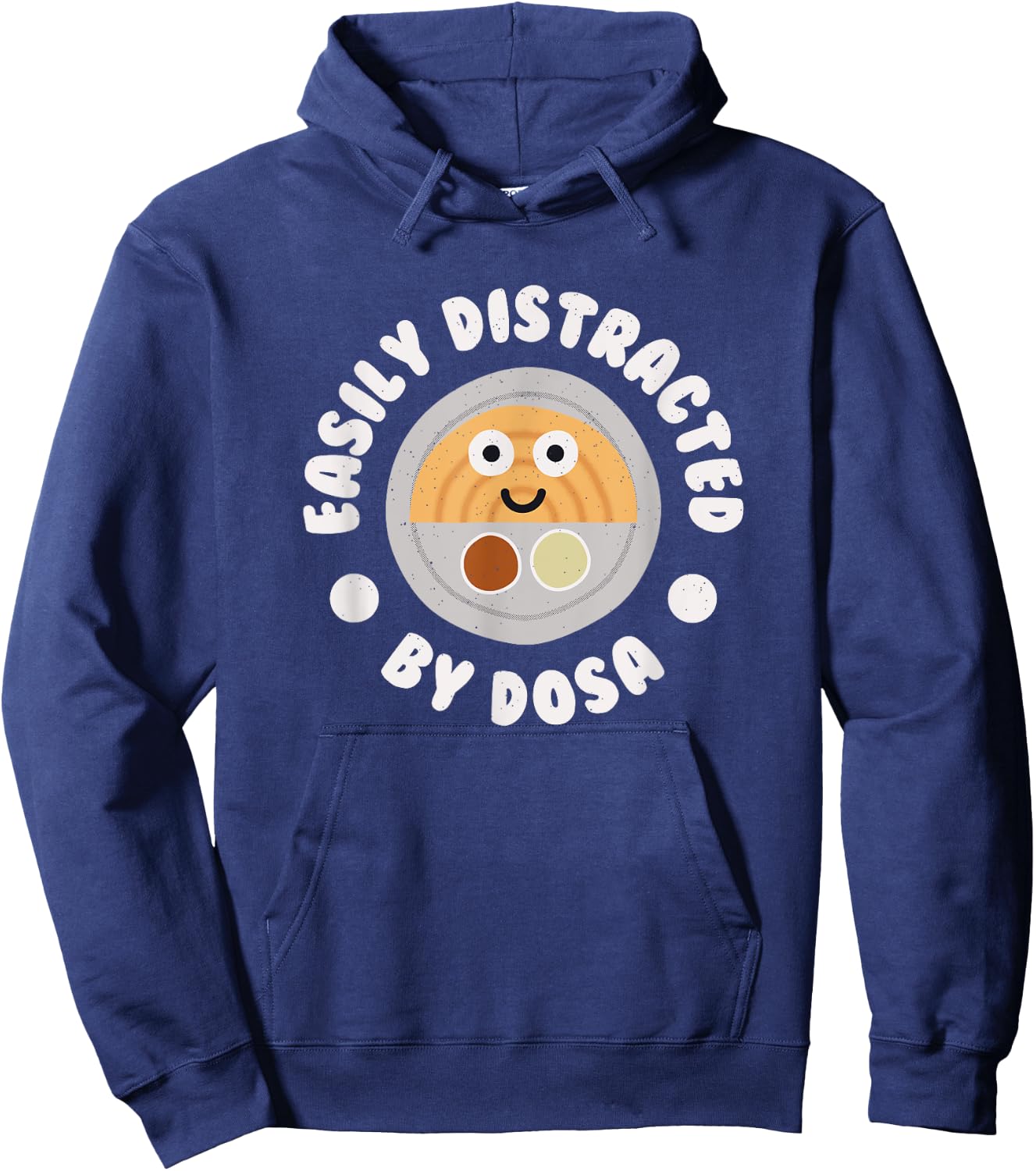 Easily Distracted By Dosa - Indian Crepe Dosa Hoodie - Hoodie | Navy