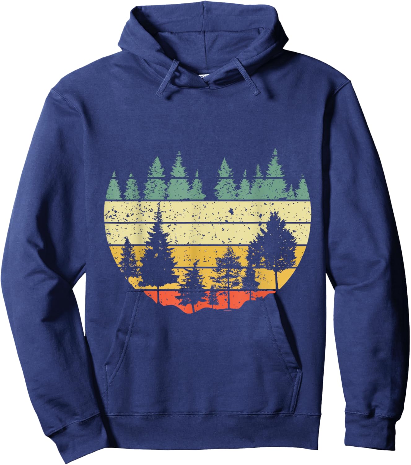 Forest Light Outdoor Nature Trees Retro Forest Hoodie - Hoodie | Navy