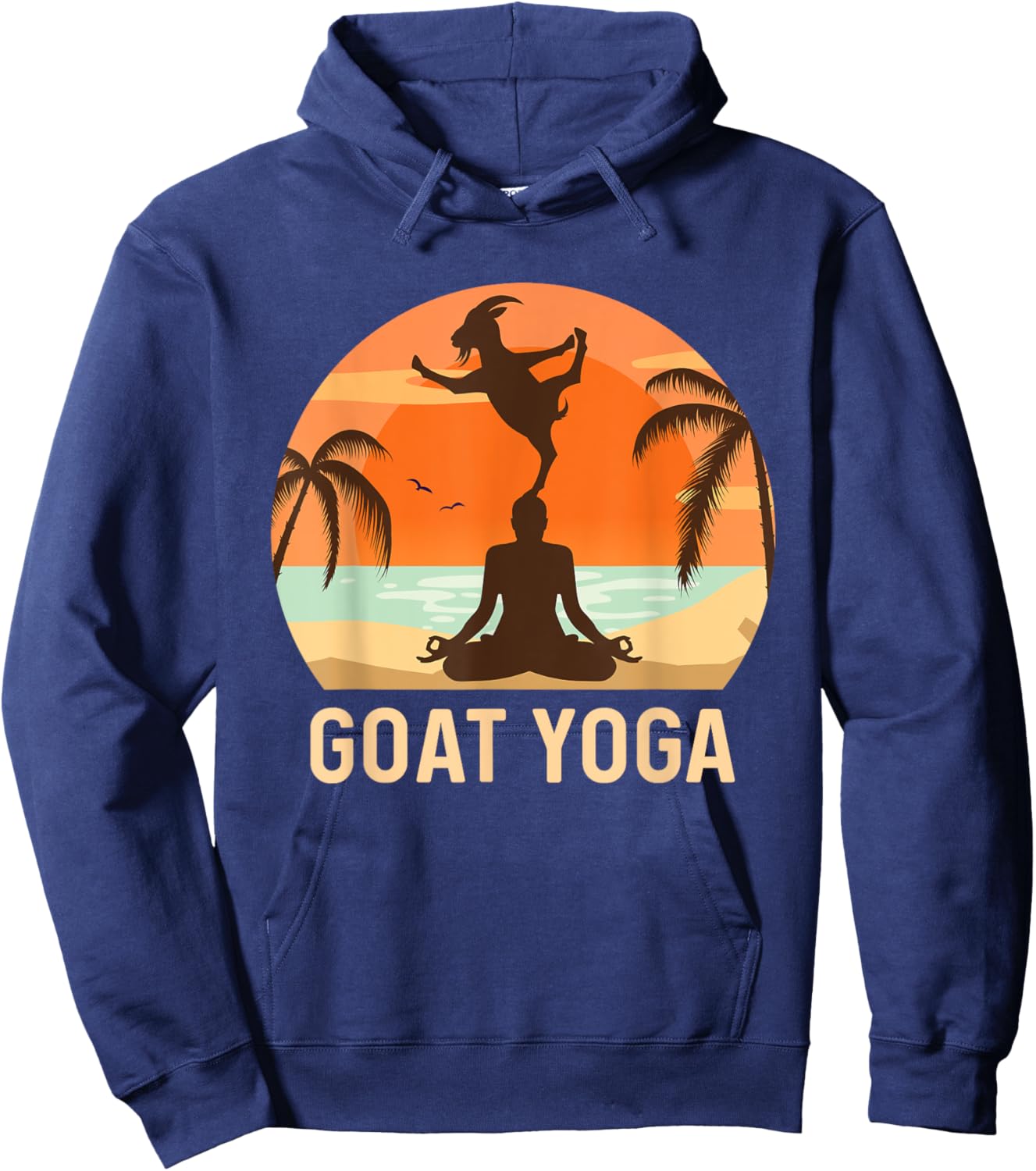 Goat Yoga - Farm Animal Farmer Farming Meditation Healing Hoodie - Hoodie | Navy