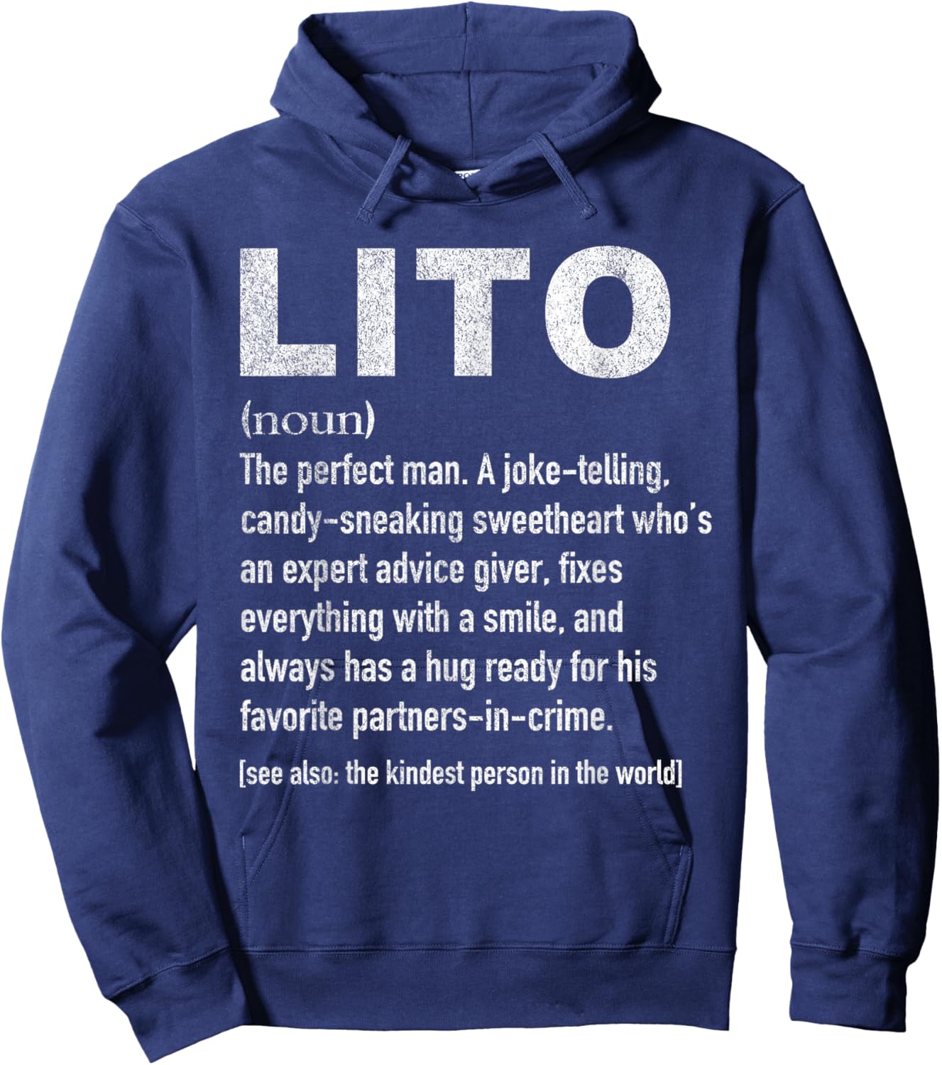 Lito Definiton Funny Spanish Mexican Grandpa Definition Hoodie - Hoodie | Navy