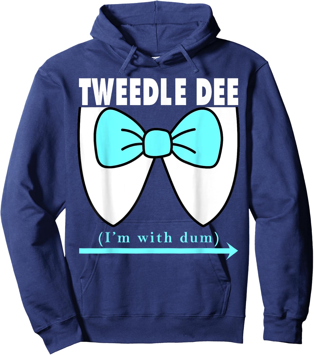 Adult Halloween Black Small Classic Fit Polyester 100% Short Sleeve Pull On 1 Count 0 Pockets Big Blue Bow Tie and Collar Hoodie - Hoodie | Navy