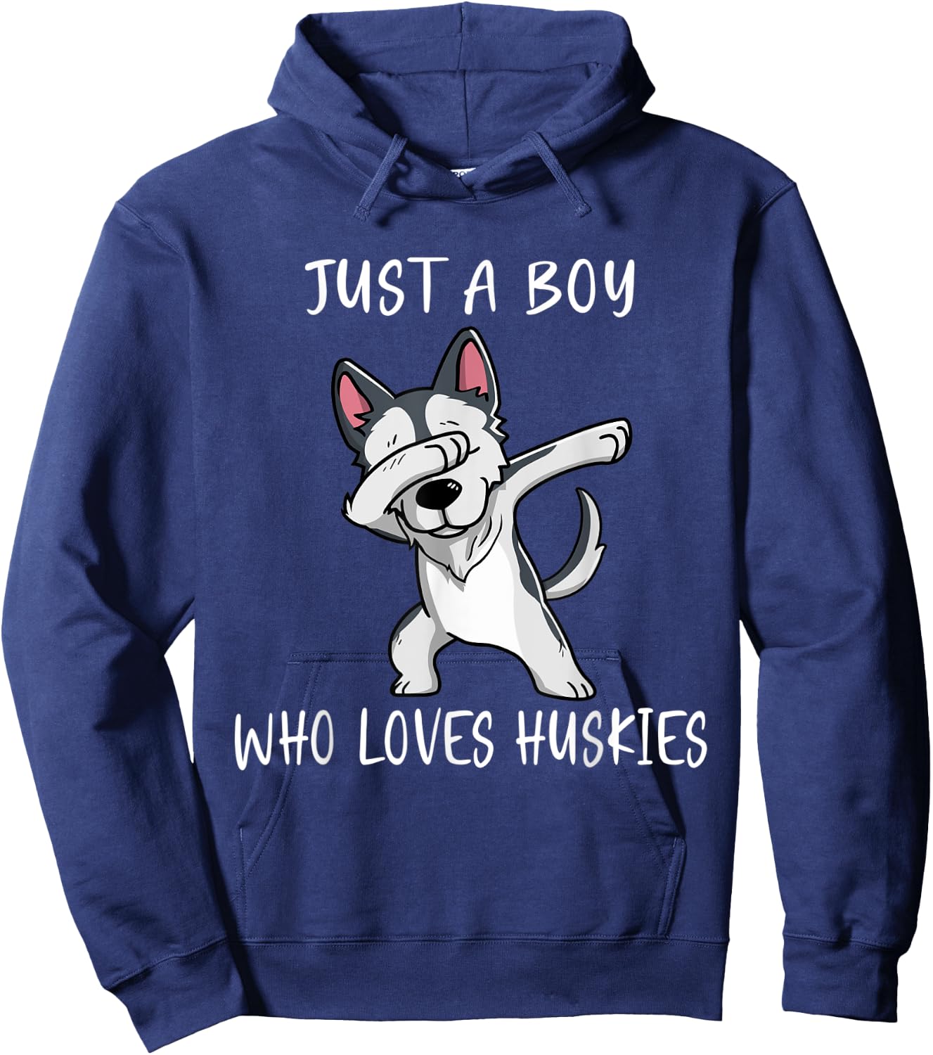 Siberian Husky Puppy Just a Boy Who Loves Husky Hoodie - Hoodie | Navy