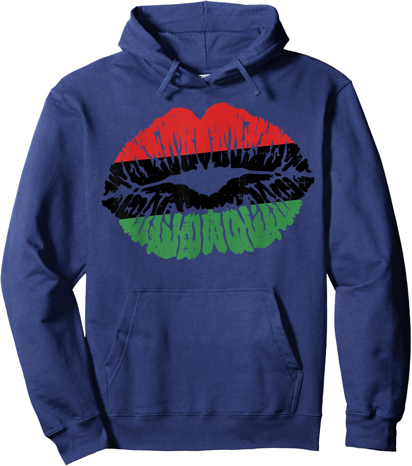 African Lips Flag Melanin Black History Month Pride Women Hoodie - Hoodie | Navy