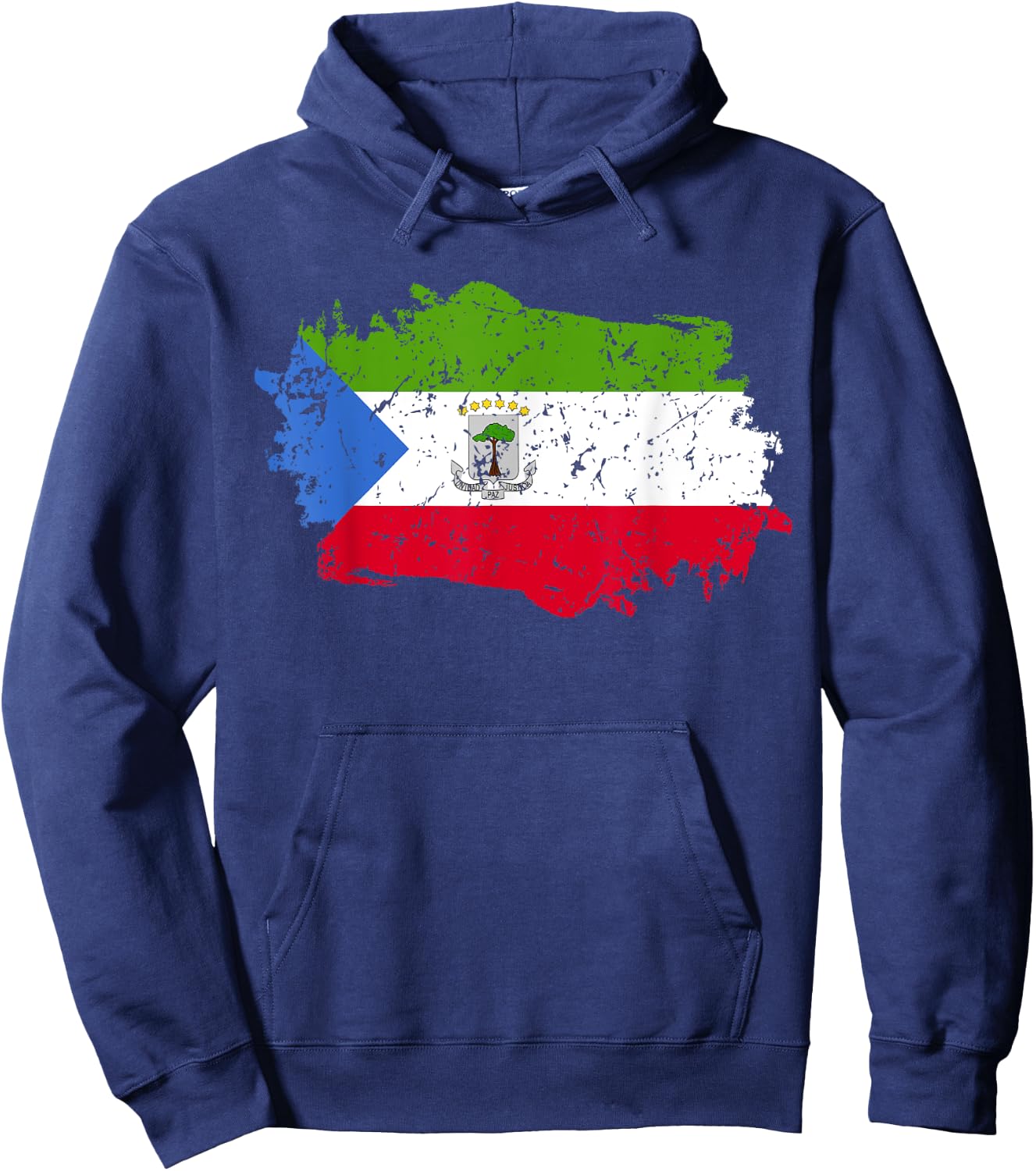Equatorial Guinea Flag Grunge Country Flag Equatorial Guinea Hoodie - Hoodie | Navy