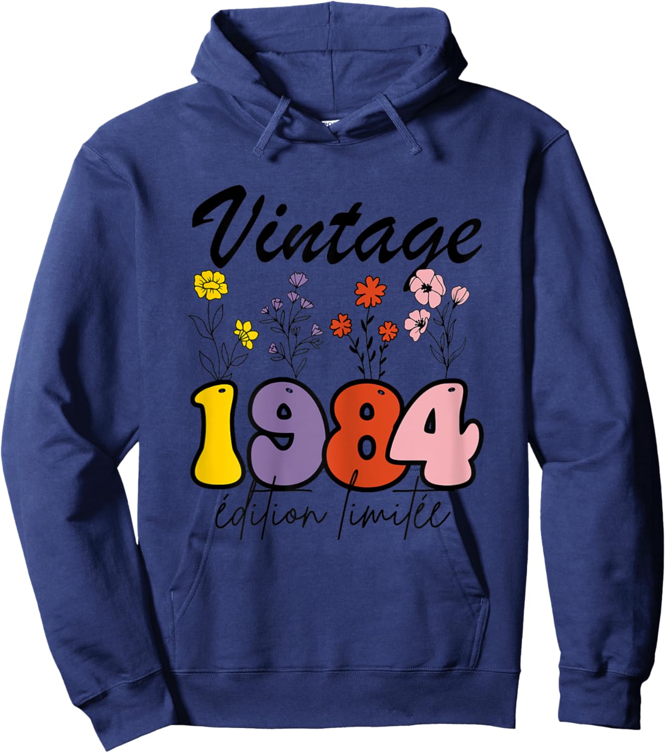Vintage 1984 Limited Edition Birth Year Gift Woman , white, Female X-Small Hoodie - Hoodie | Navy