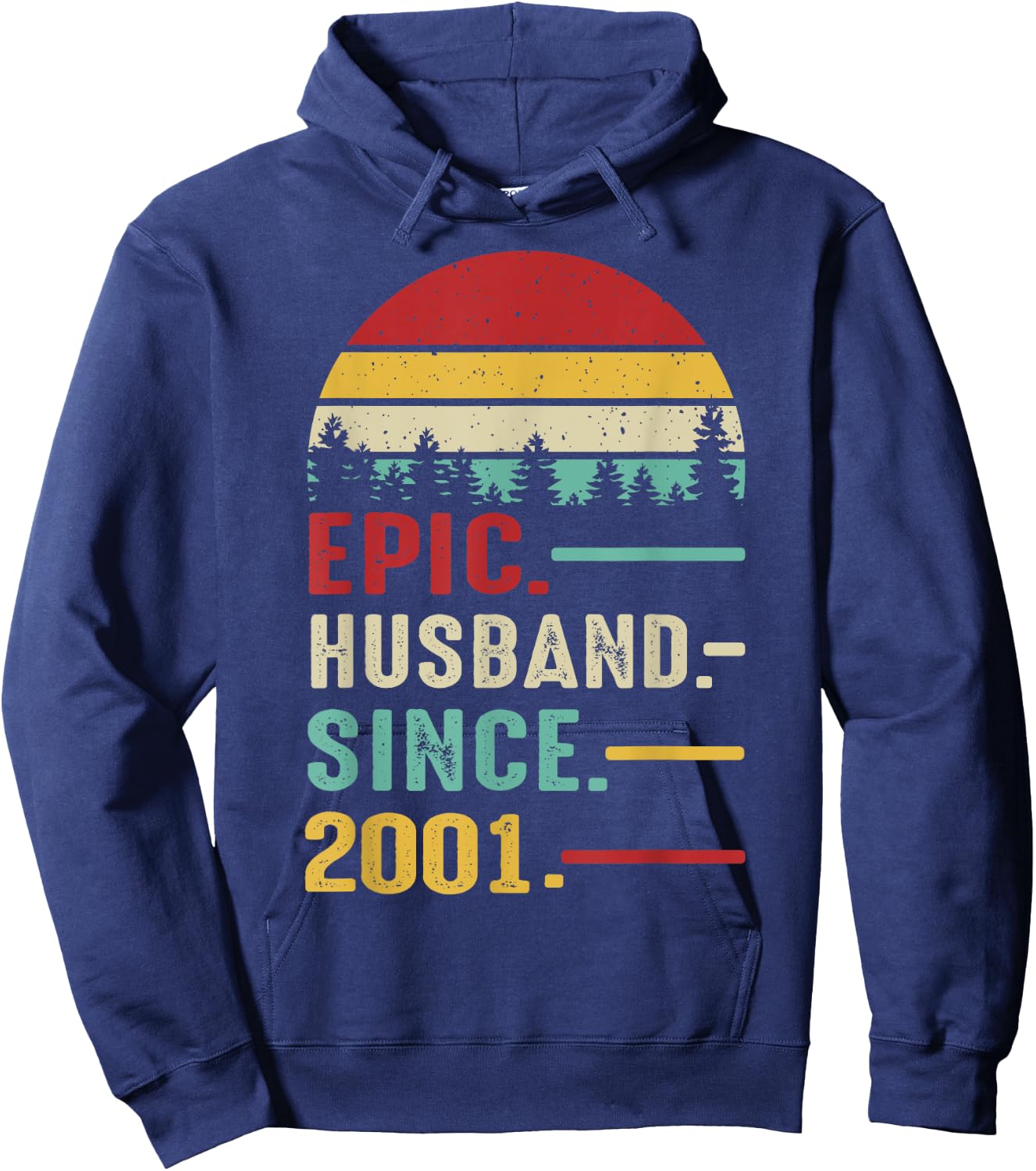 24th Wedding Anniversary Epic Husband Since 2001 Hoodie - Hoodie | Navy