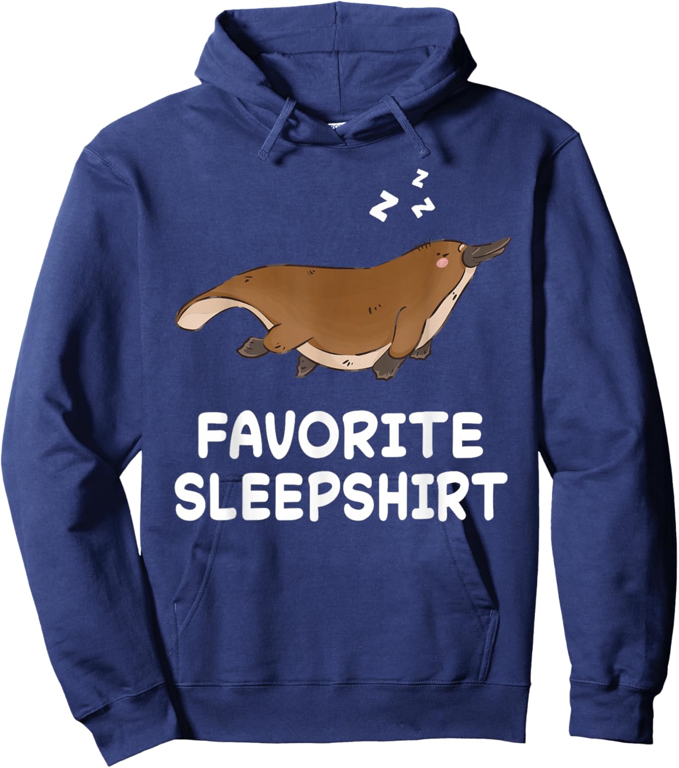Platypus Platypuses Nap Sleeping Sleep Pajama Nightgown Hoodie - Hoodie | Navy