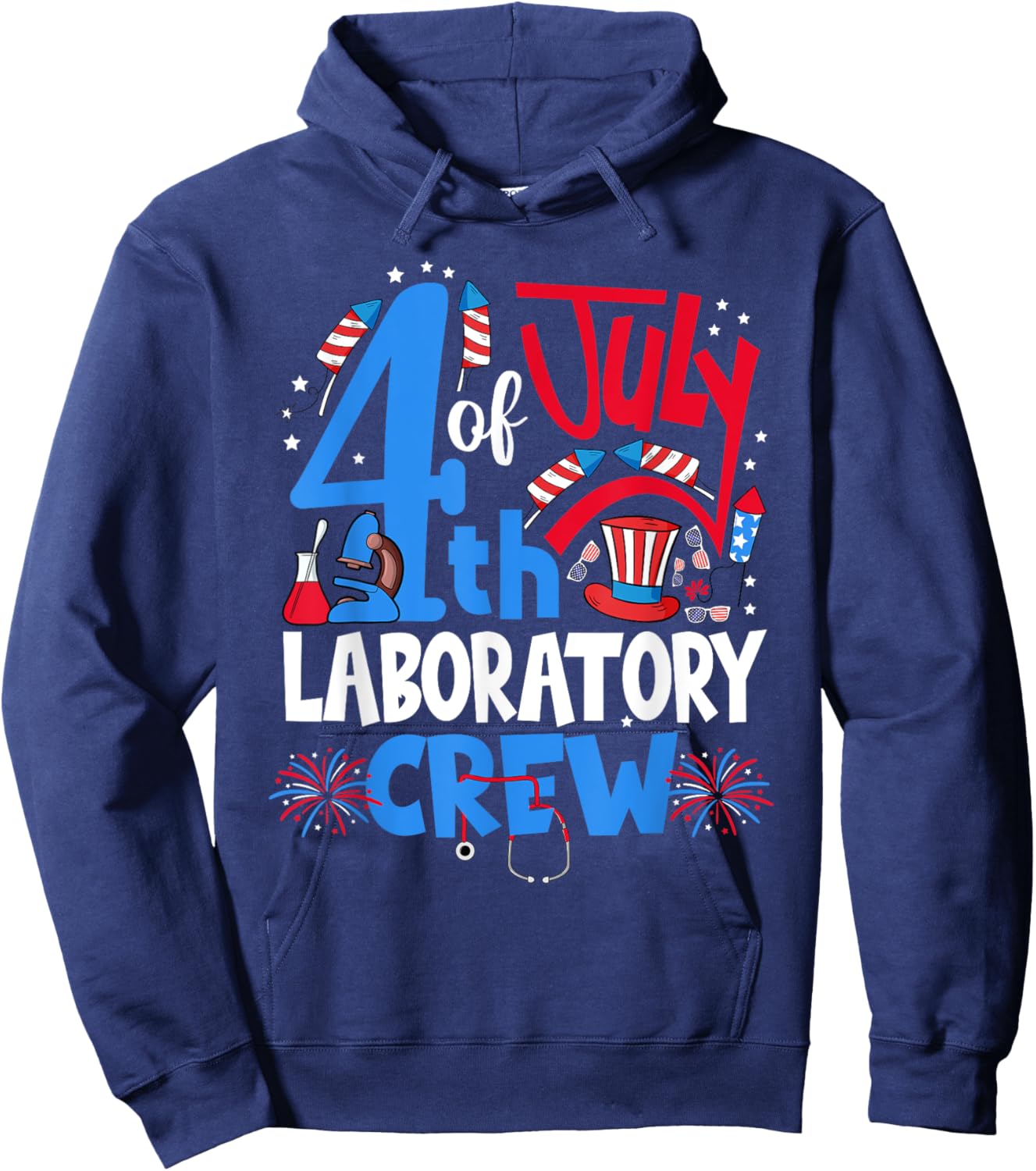4th Of July Laboratory Crew Laboratory Tech 4th Of July Men Hoodie - Hoodie | Navy