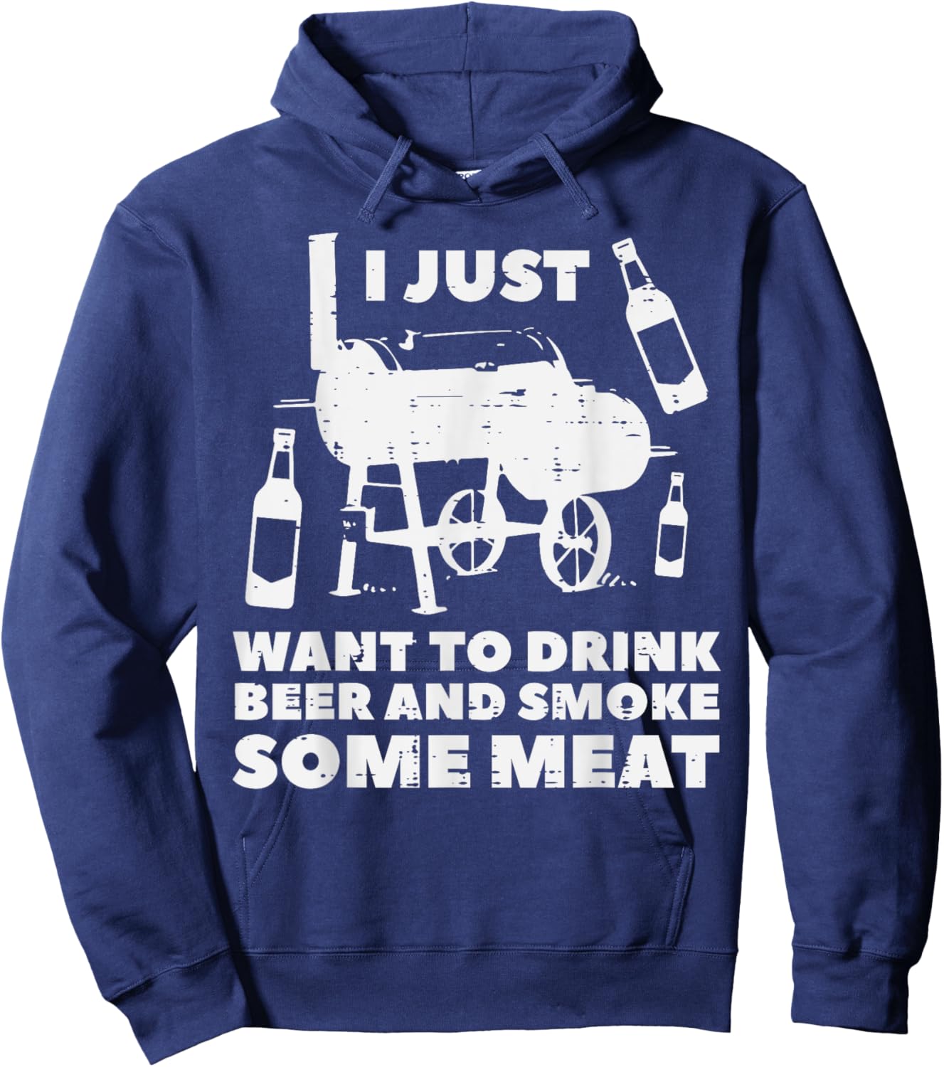 Just Want To Grill Some Meat Fun Bbq Barbecue Grill Dad Men Hoodie - Hoodie | Navy