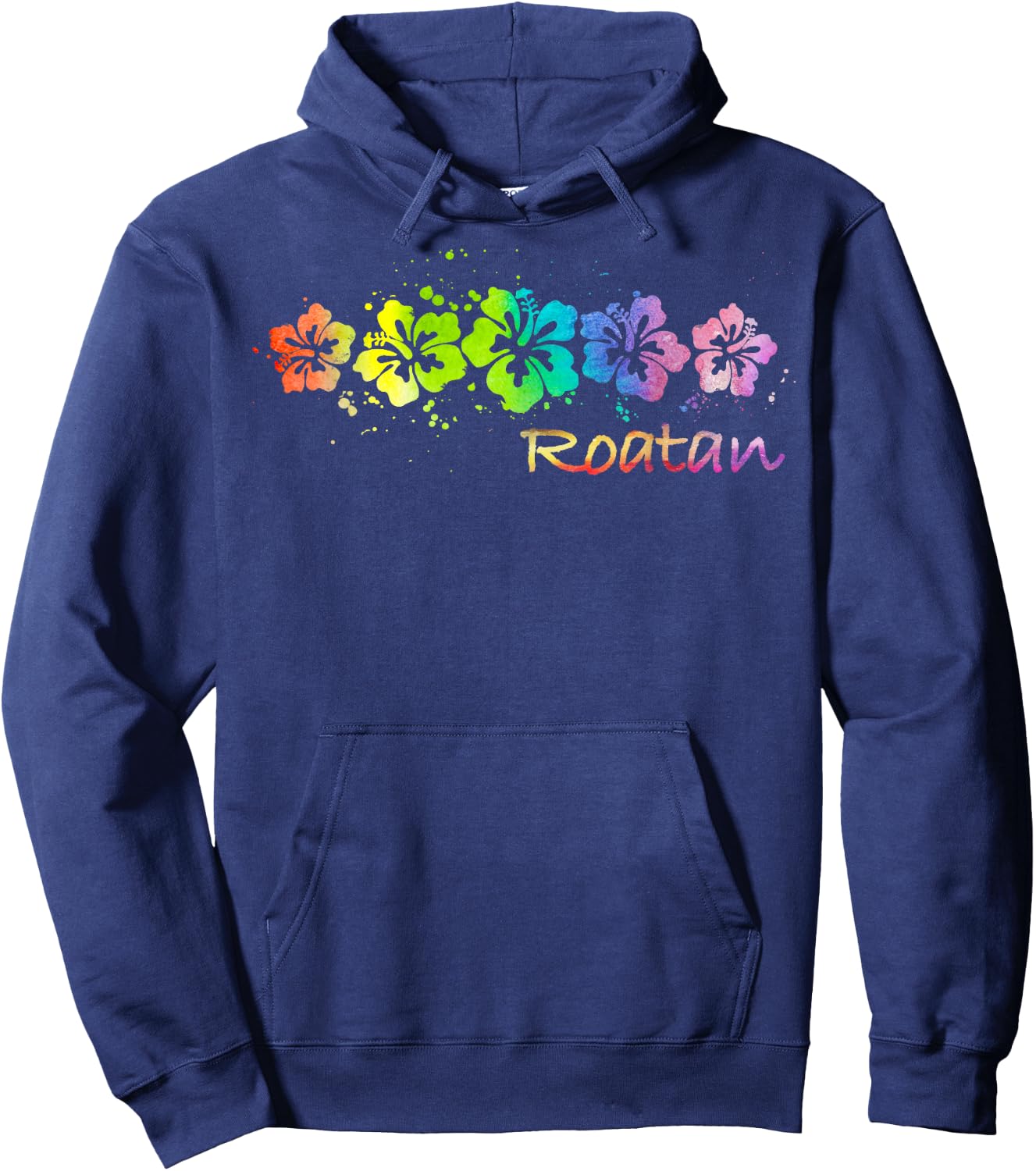 Roatan Watercolor Beach & Surf Women Girls Kids Hoodie - Hoodie | Navy