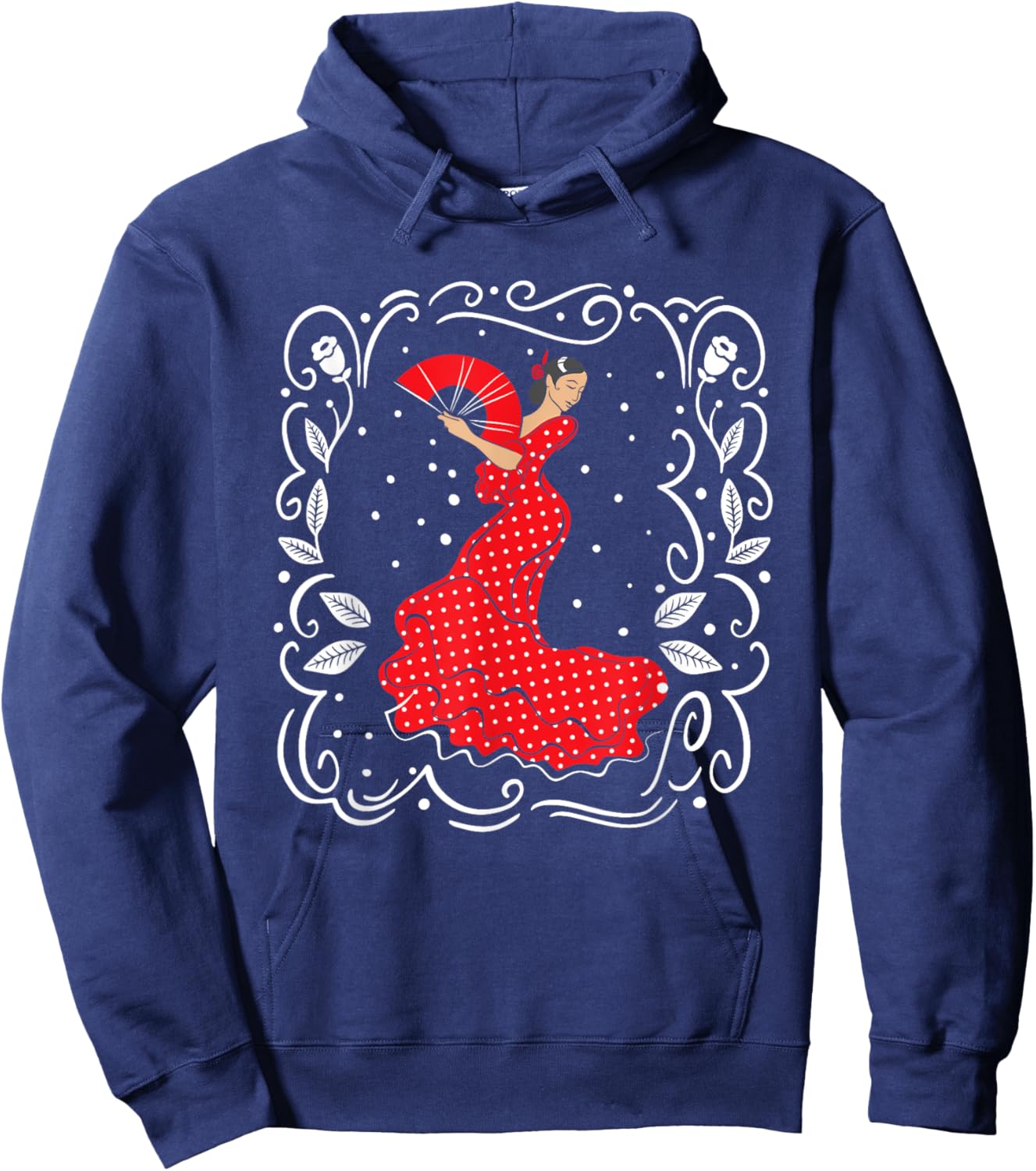 Beautiful Spain Woman | Flamenco Dancer Hoodie - Hoodie | Navy