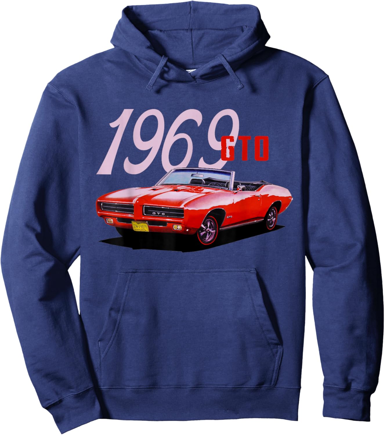 1969 69 GTO Classic Car Old School Muscle Car Hoodie - Hoodie | Navy