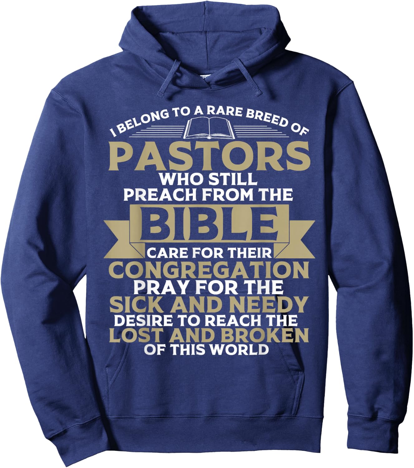 Funny Pastor Appreciation Gift Christian Preacher Men Women Hoodie - Hoodie | Navy