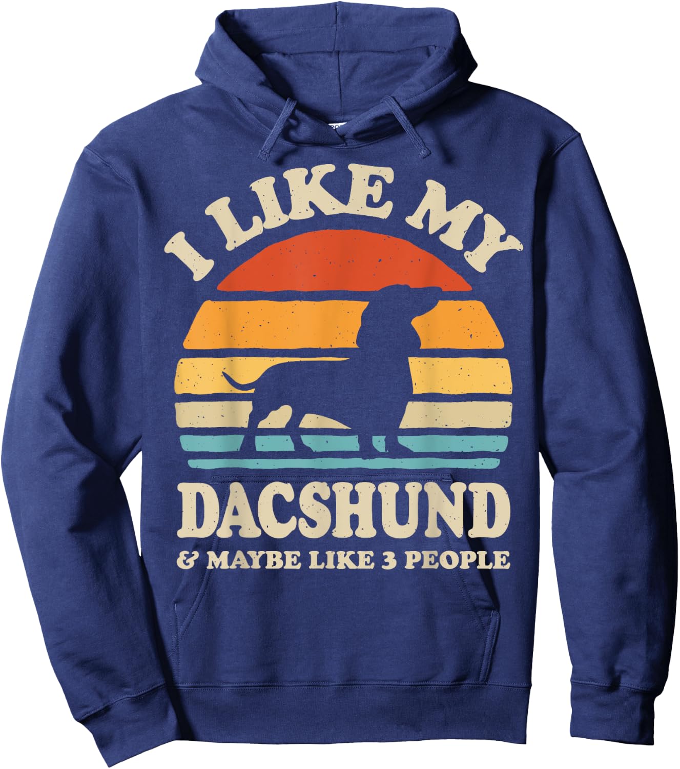 I Like My Dachshund And Maybe Like 3 People Dog Lover Retro Women Kids Hoodie - Hoodie | Navy