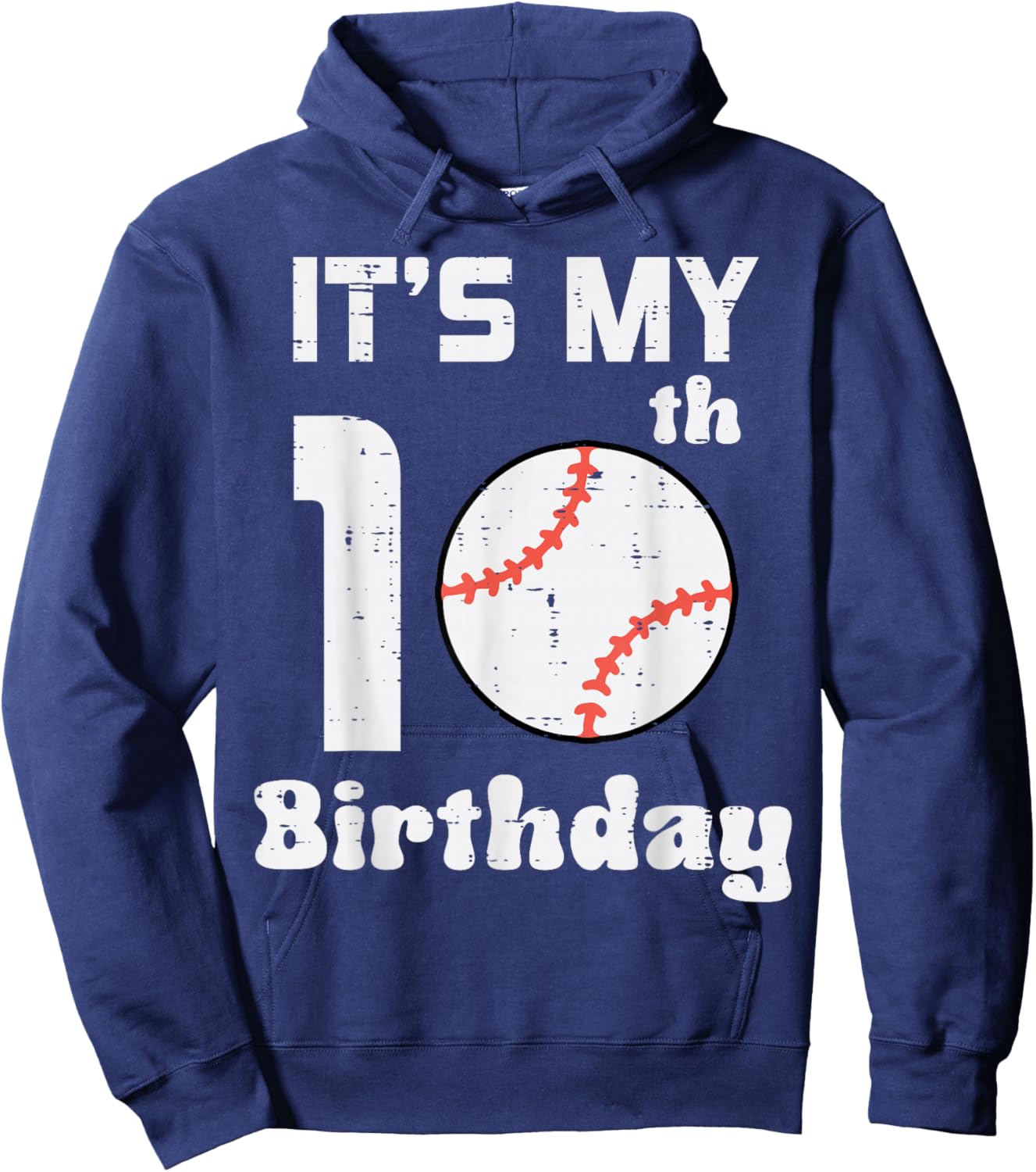 Its My 10th Birthday Baseball 10 Years Old Bday Boys Kids Hoodie - Hoodie | Navy