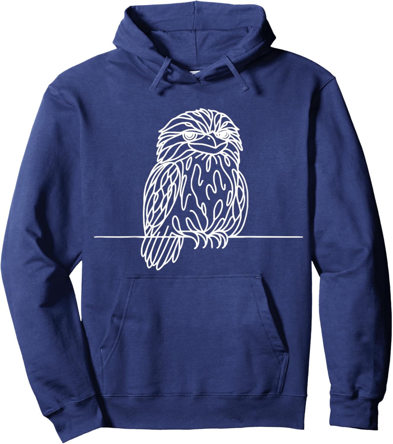 Tawny Frogmouth Bird Line Art Ornithology Design Hoodie - Hoodie | Navy
