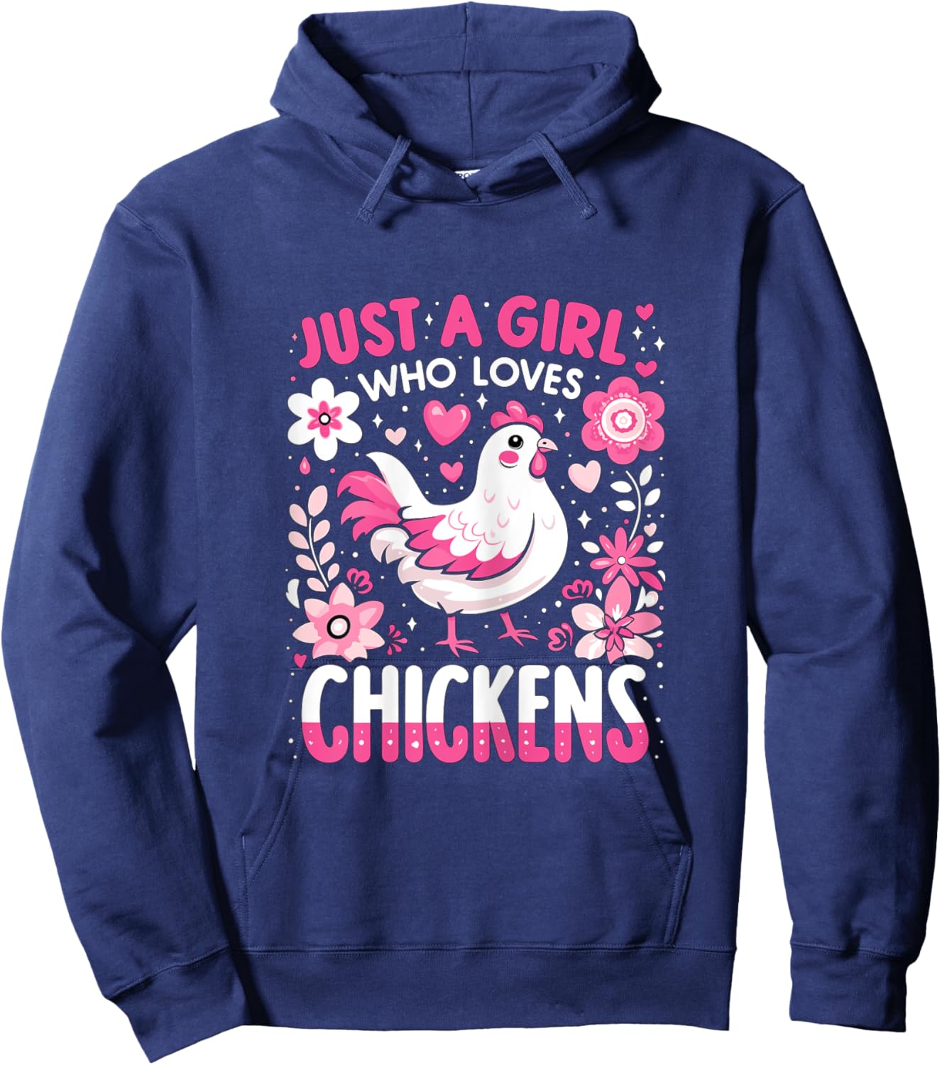 Just a Girl who loves Chickens Hoodie - Hoodie | Navy