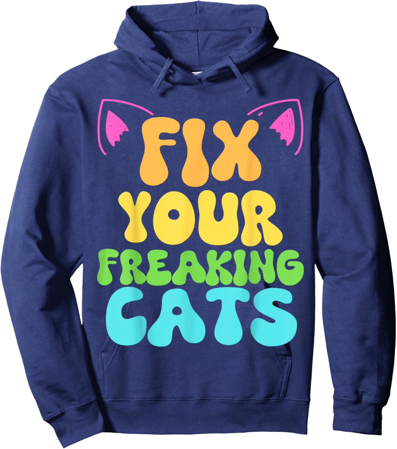 Cat kitten spay neuter rescue shelter feral awareness cats Hoodie - Hoodie | Navy