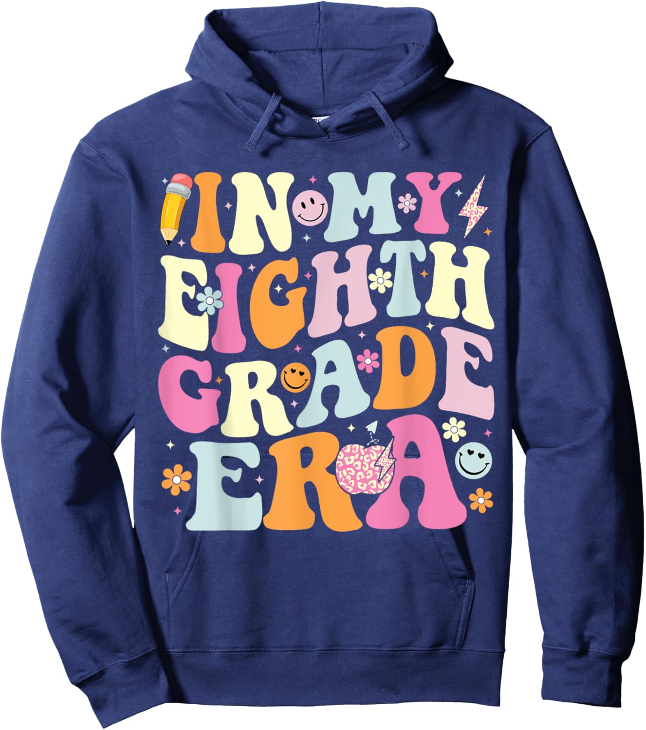 In My Eighth Grade Era Cool 8th Grade Teacher Back to School Women Hoodie - Hoodie | Navy