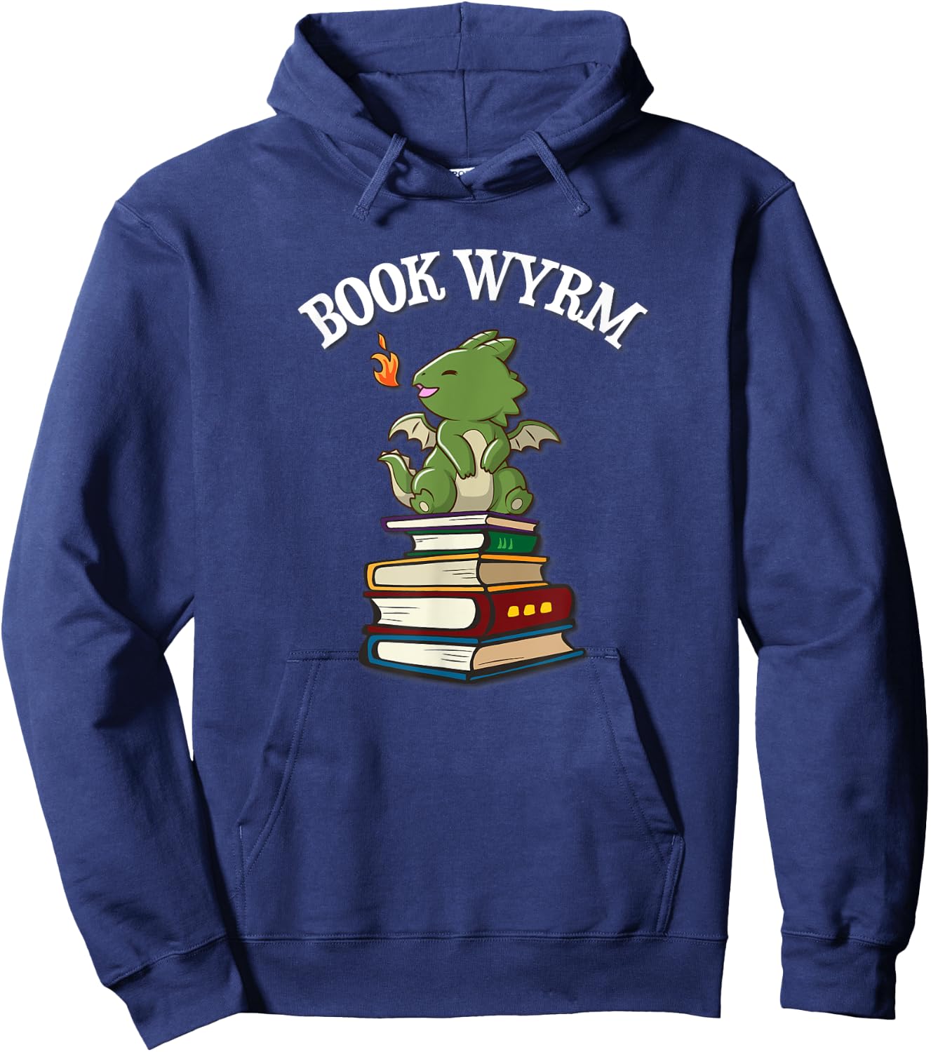 Funny Book Wyrm Cute Kawaii Book Dragon Lover Hoodie - Hoodie | Navy