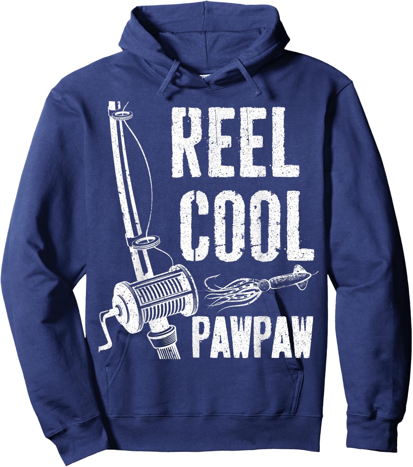 Reel Cool Pawpaw Shirt Men Fishing Fisherman Fathers Day Hoodie - Hoodie | Navy