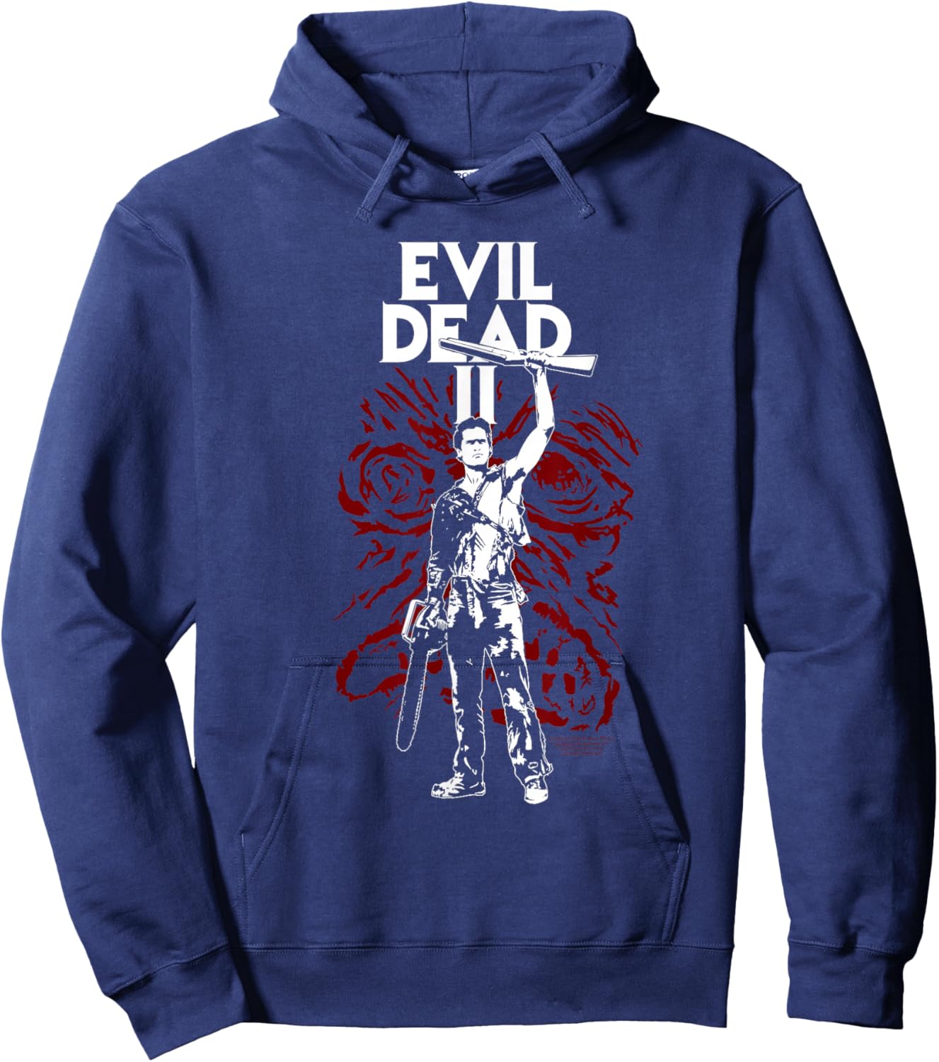 Evil Dead 2 Ash with the Book of the Dead Horror Movie Hoodie - Hoodie | Navy
