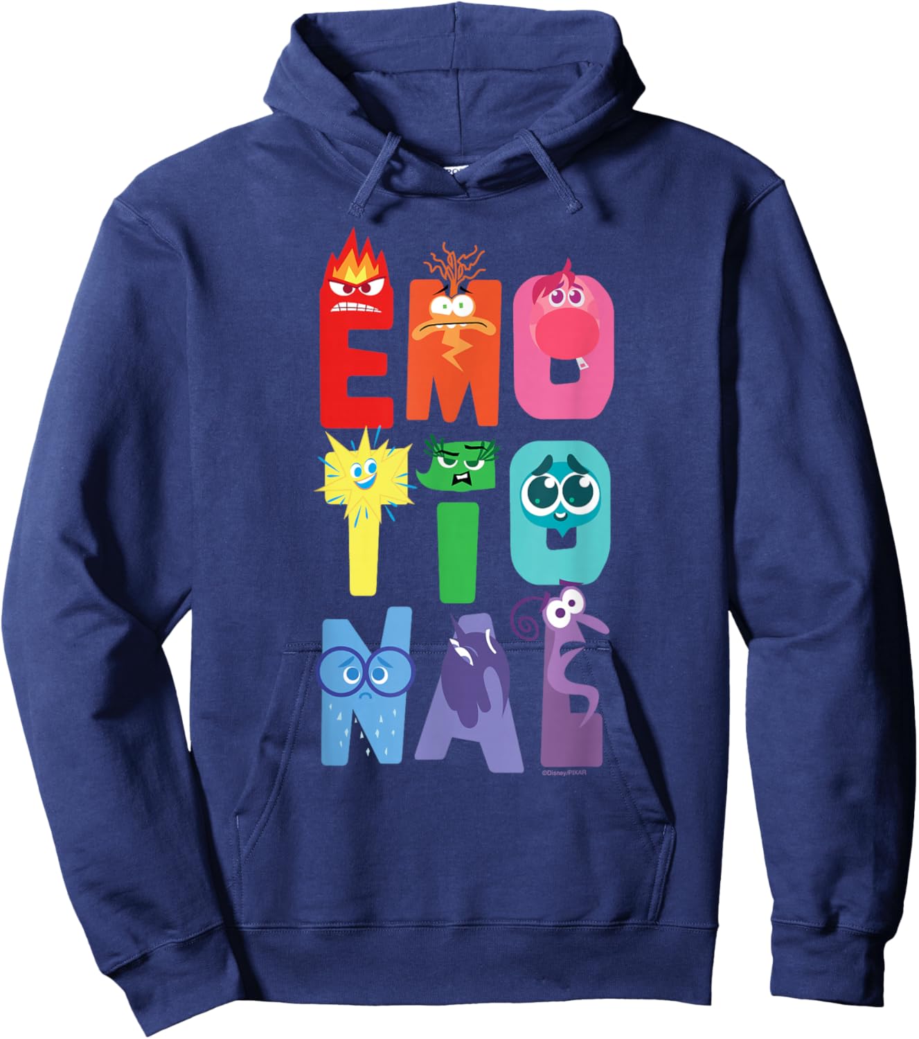 Disney and Pixar’s Inside Out 2 Letter Emotions Emotional Hoodie - Hoodie | Navy