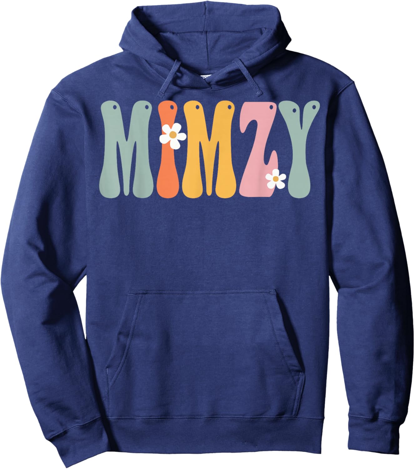 NorthPole Attire Retro Groovy Print Mom Cute Mother's Day Funny Grandma Hoodie - Hoodie | Navy