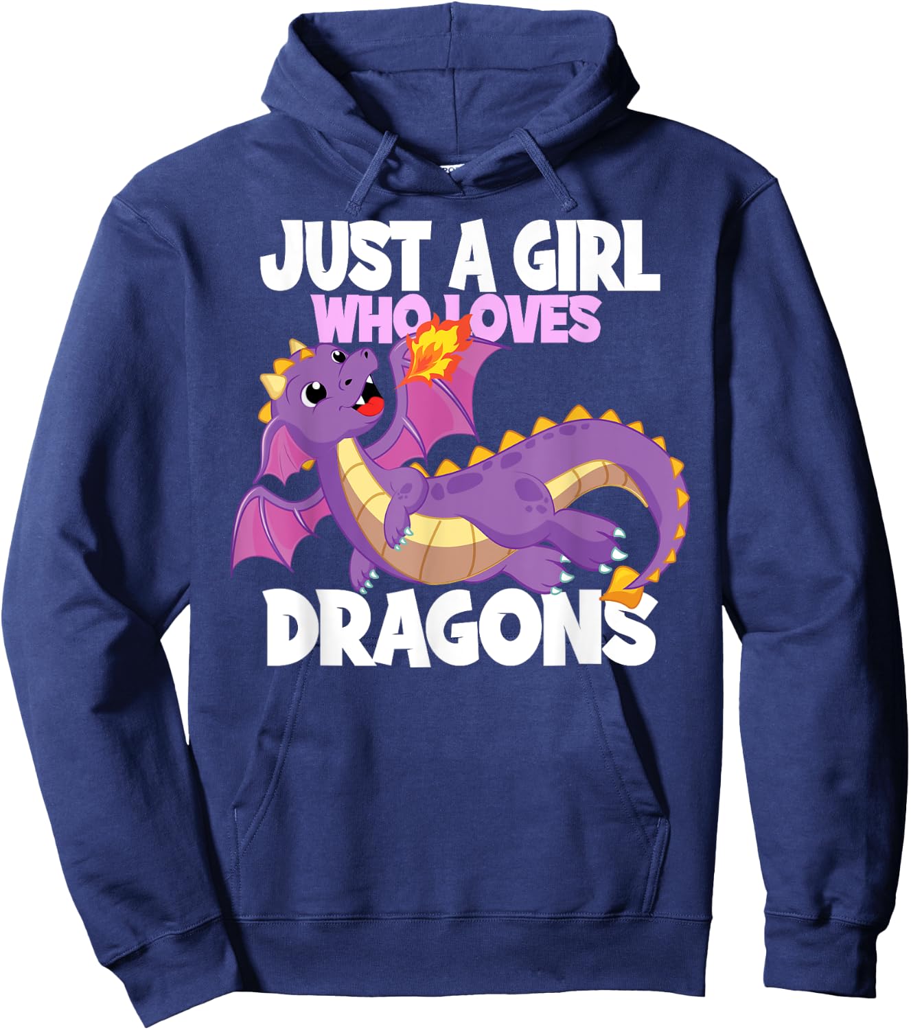 Just A Girl Who Loves Dragons I Fire Dragon I Girl Dragon Hoodie - Hoodie | Navy