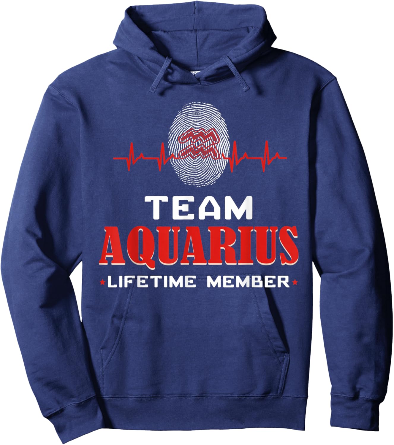 Team Aquarius Lifetime Member Birthday Jan Feb Zodiac Sign Hoodie - Hoodie | Navy