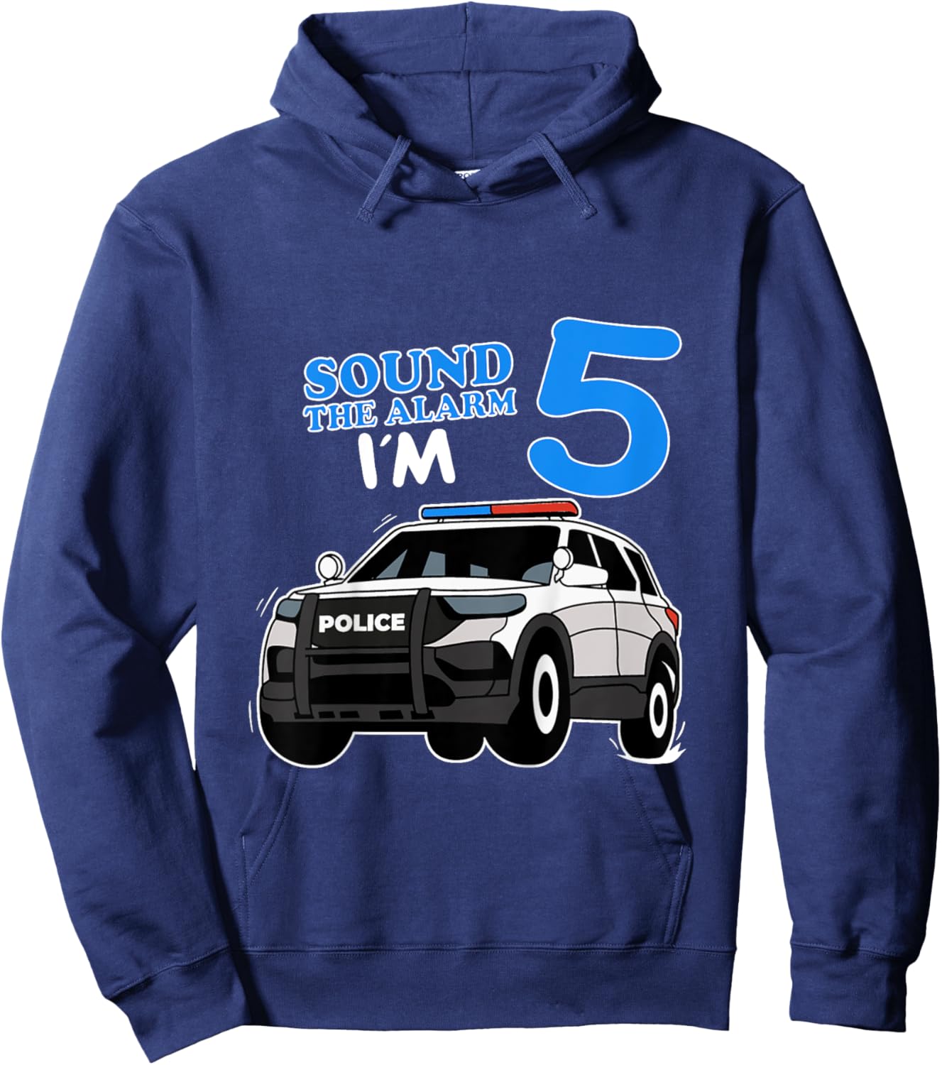 Police Car 5th Birthday Policeman Officer 5 Year Bday Police Hoodie - Hoodie | Navy