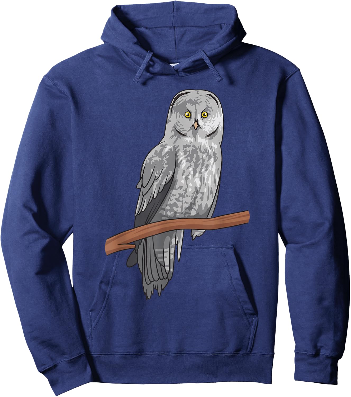 Great Gray Owl on a tree Cute Realistic OWL Hoodie - Hoodie | Navy