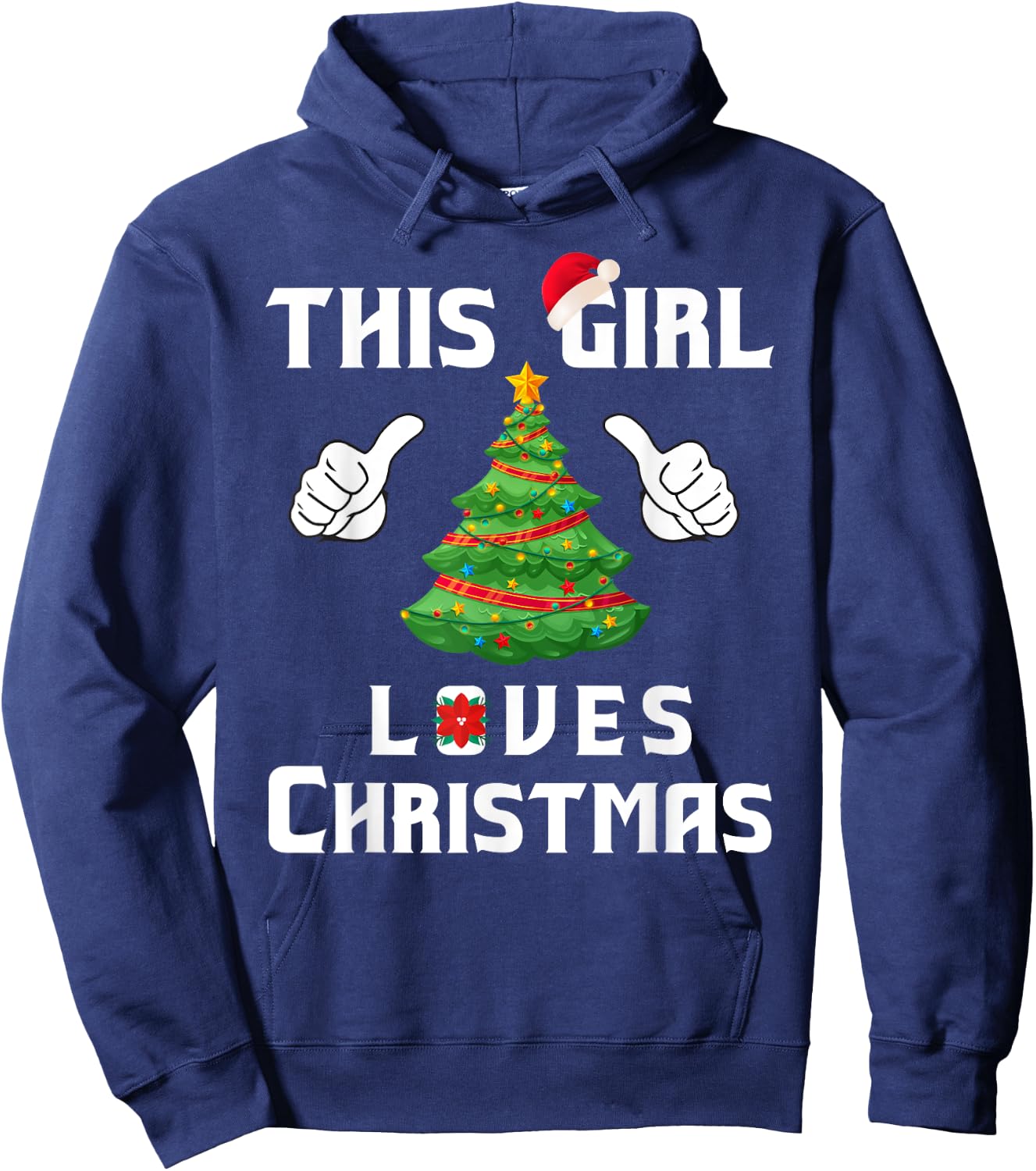 This Girl Loves Christmas - Funny Christmas Shirt Hoodie - Hoodie | Navy