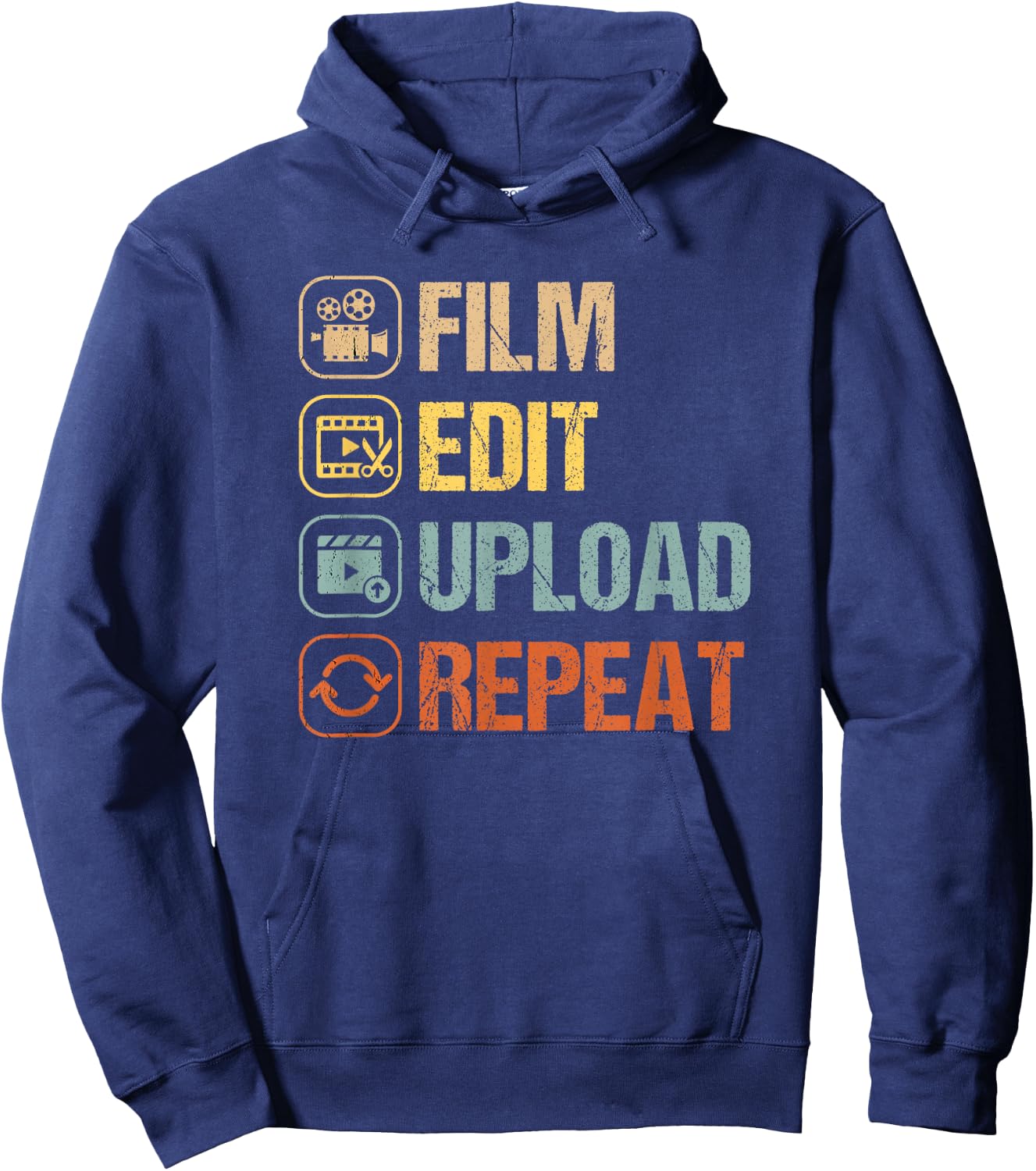 Film Edit Repeat Cinematographers Movie Maker Filmmaker Hoodie - Hoodie | Navy