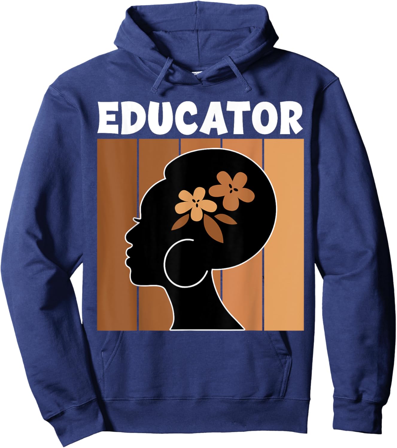 Educator Afro African American Women Black History Month Hoodie - Hoodie | Navy