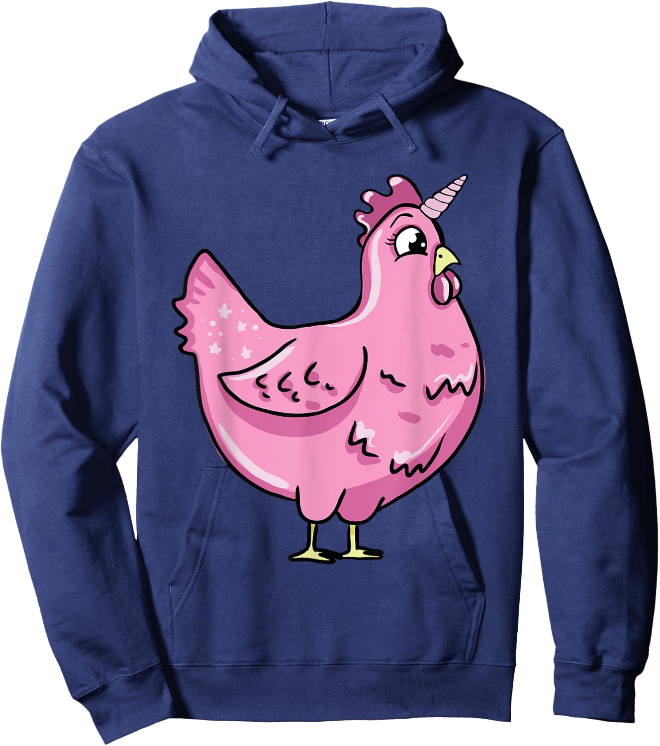 Funny Chicken Unicorn Illustration Farmer Poultry Love Hoodie - Hoodie | Navy
