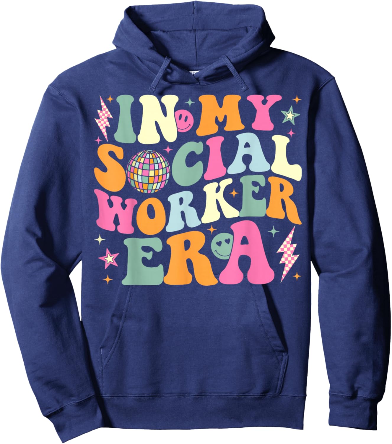 In My Social Worker Era Groovy Social Worker Graduation Hoodie - Hoodie | Navy